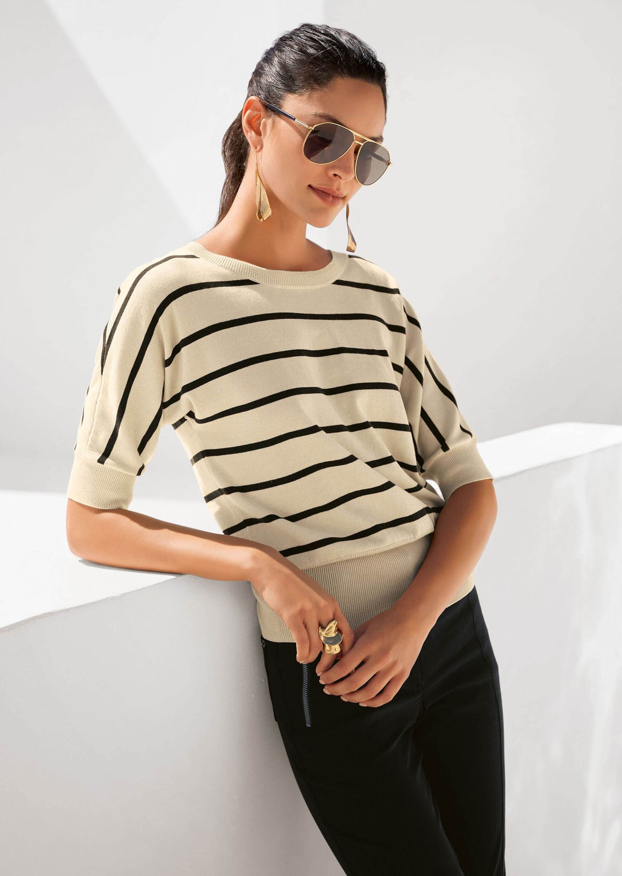 MADELEINE Longpullover »Strickpullover Ringelpullover im maritimen Look«