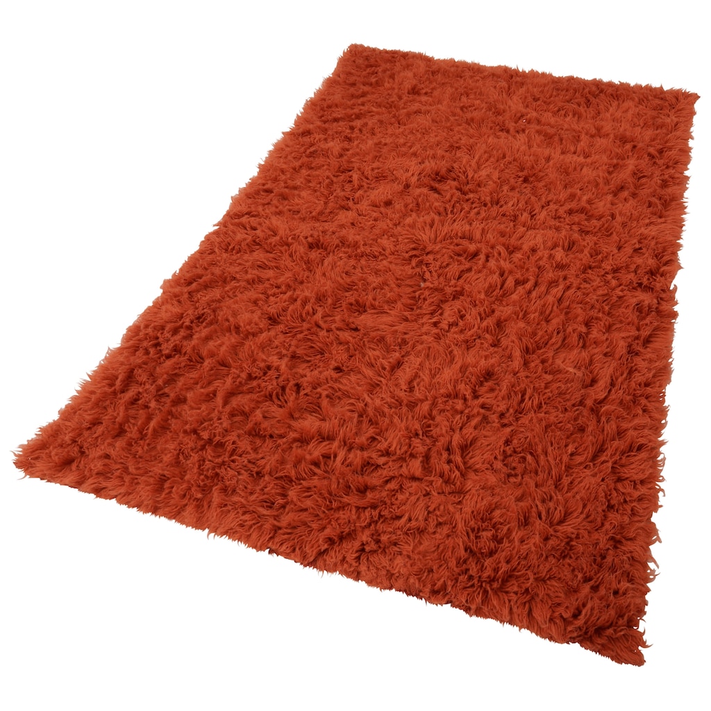 Böing Carpet Wollteppich »Flokati 1500 g«, rechteckig, Handweb Teppich, Uni-Farben, reine Wolle, handgewebt