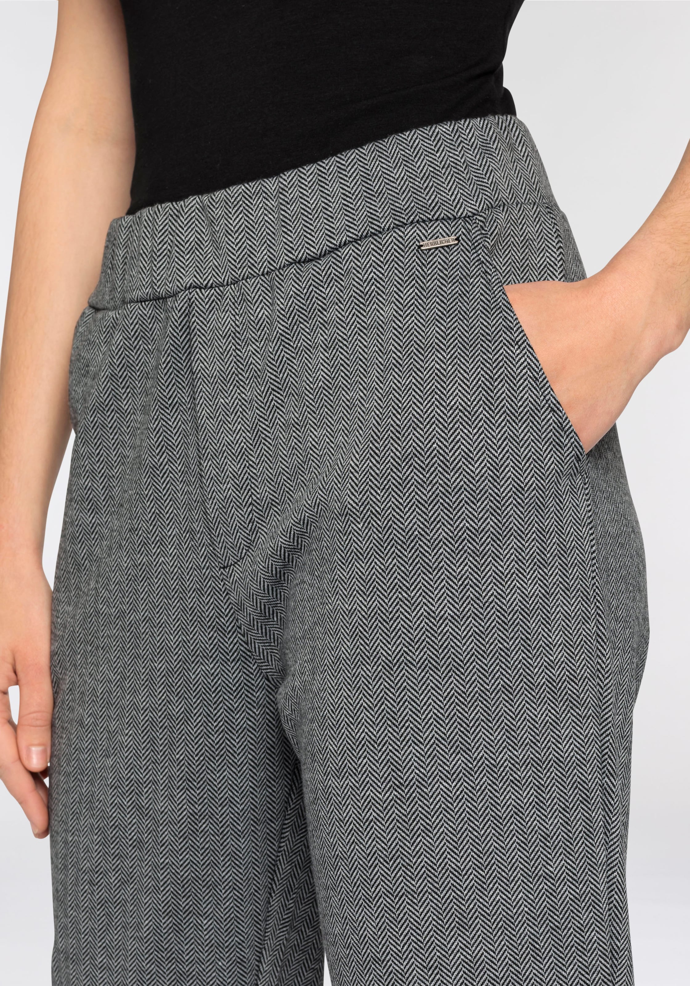 Herrlicher Jerseyhose »Hester«, mit feinem Fischgratmuster