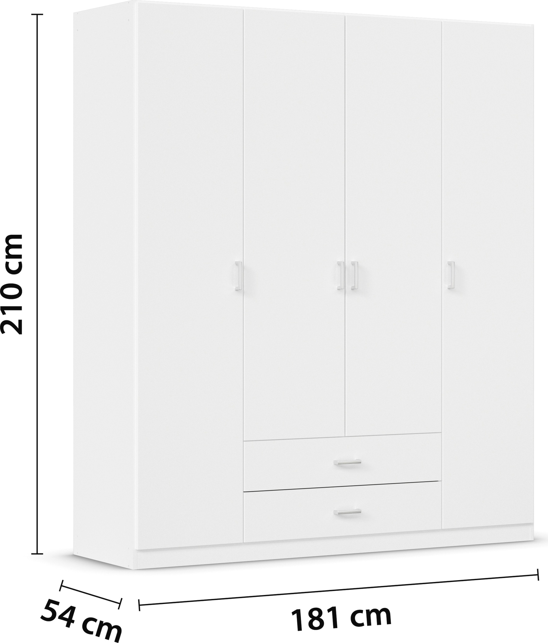 rauch Drehtürenschrank »Kleiderschrank Schrank Garderobe Wäscheschrank GAMMA in 3 Breiten«, mit 6 Schubladen, in schlichtem Design TOPSELLER MADE IN GERMANY