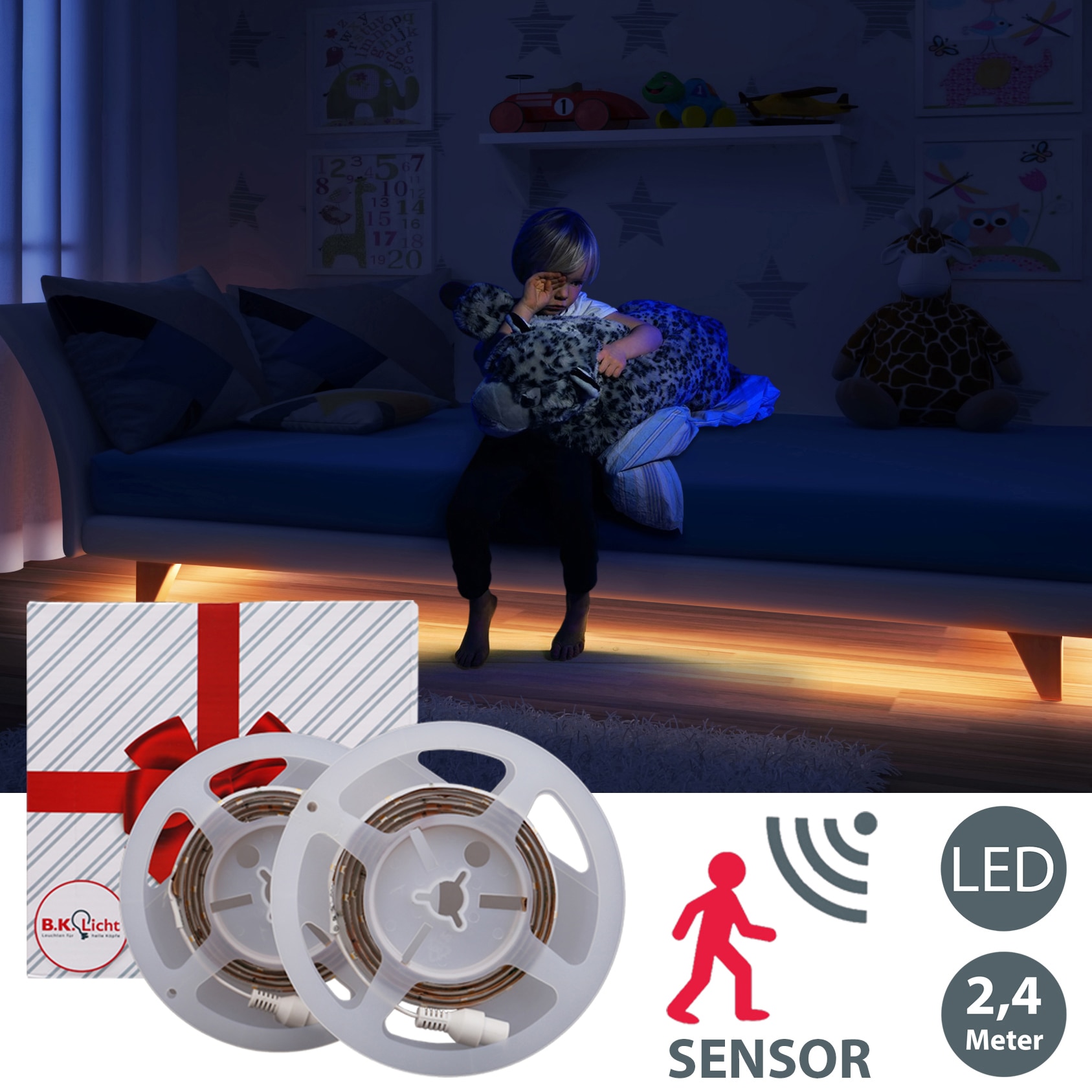 B.K.Licht LED-Streifen »Chara«, LED Band Bettlicht mit Bewegungsmelder  Nachtlicht Dämmerungsensor auf Rechnung bestellen