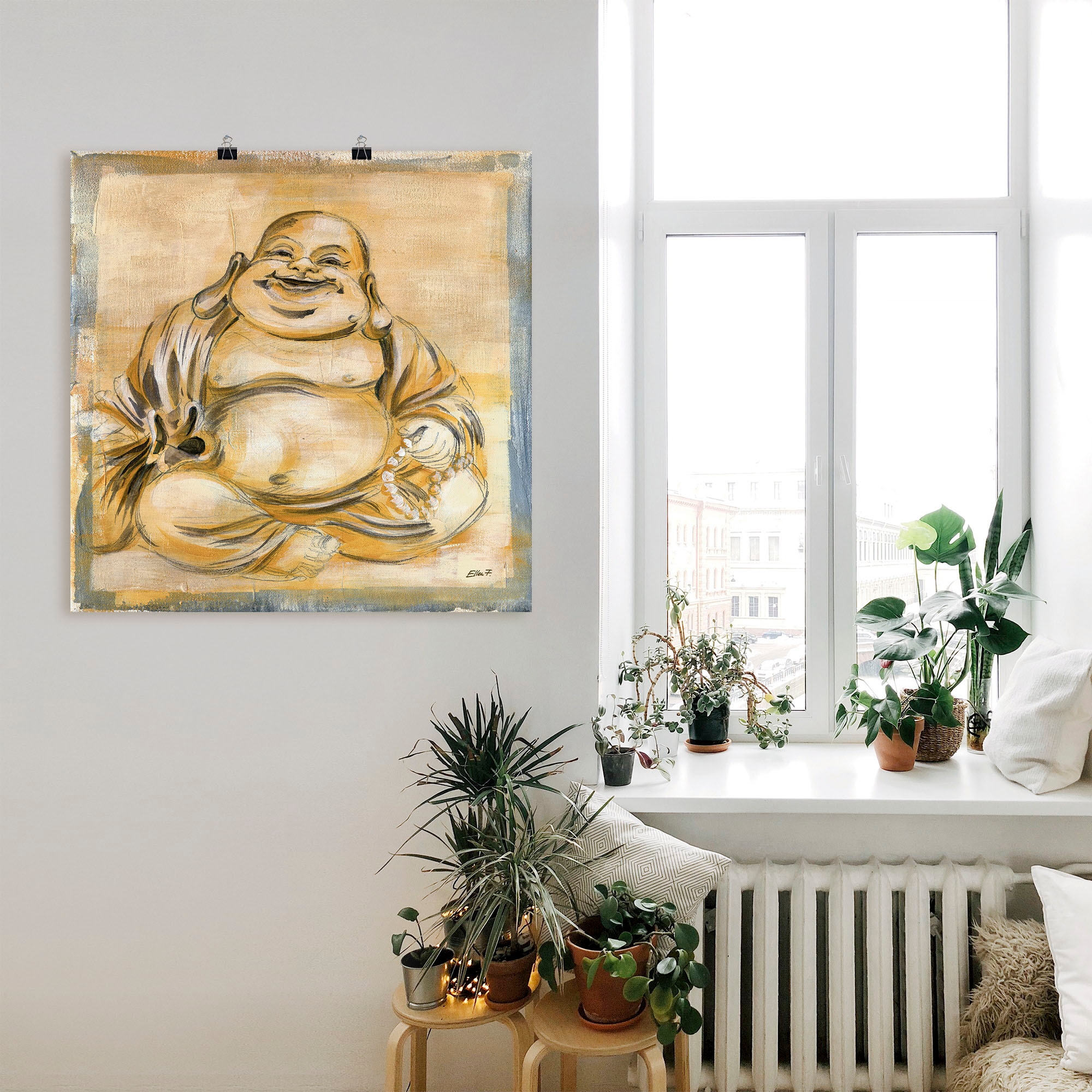 Artland Wandbild »Fröhlicher Buddha I« Religion 1 Stk. tlg. als Leinwandbild, Poster in verschied. Größen