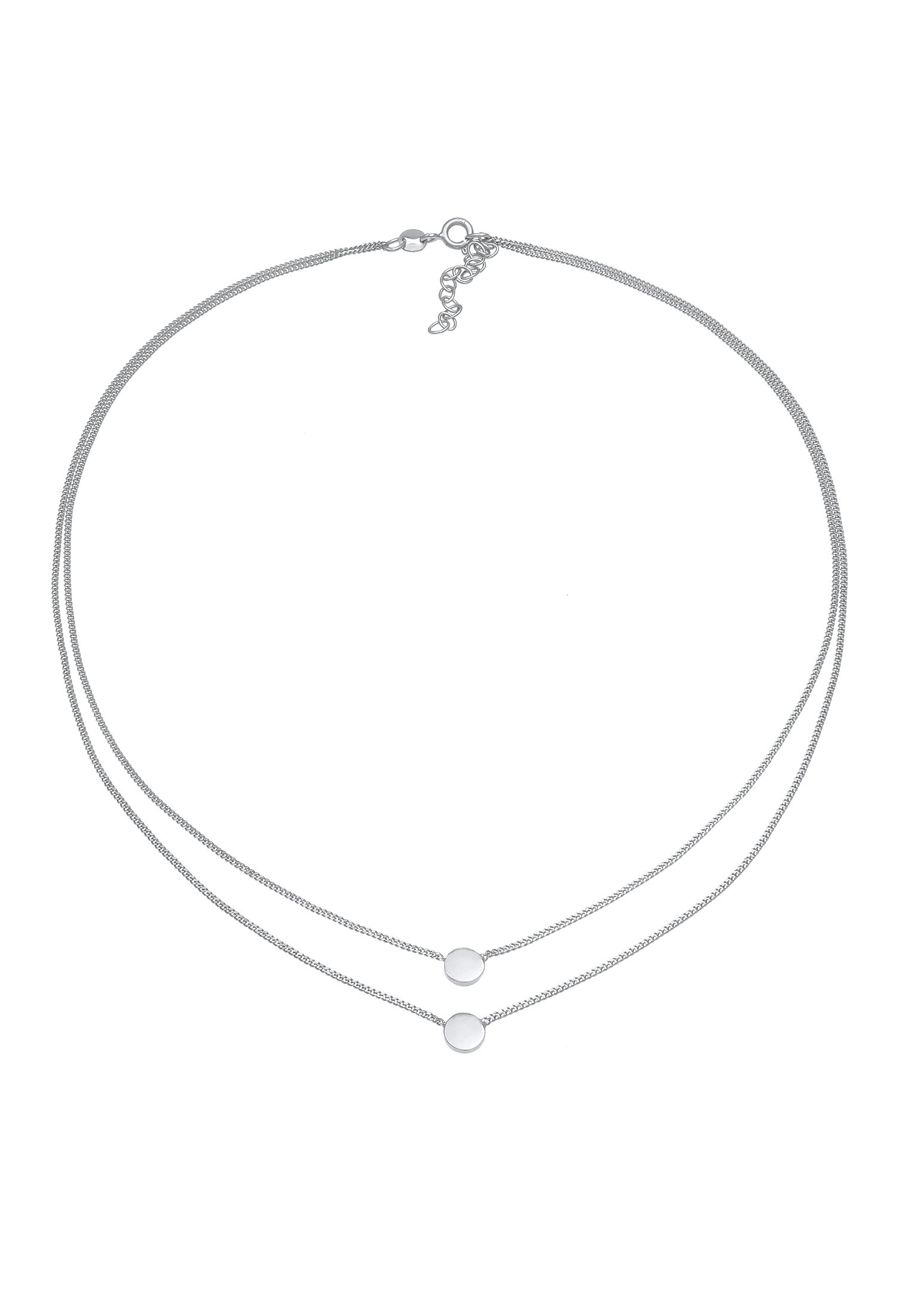 Elli Choker »Halskette Choker Layering Disc Kreis Geo 925 Silber«