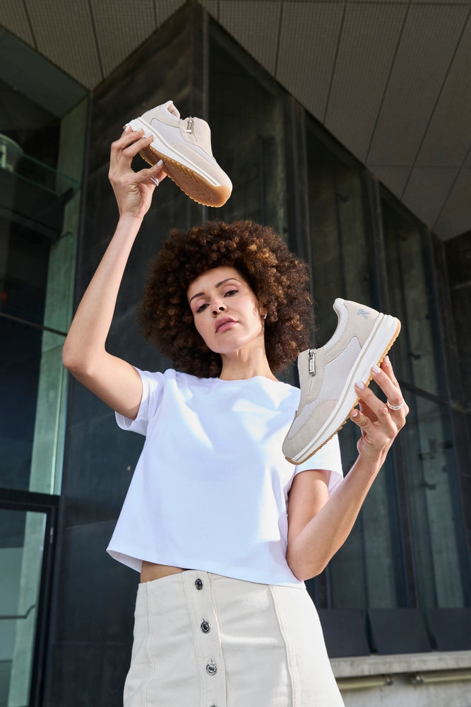 Rieker Slipper  Slip-on Sneaker, Halbschuh, Freizeitschuh mit Reißverschluss