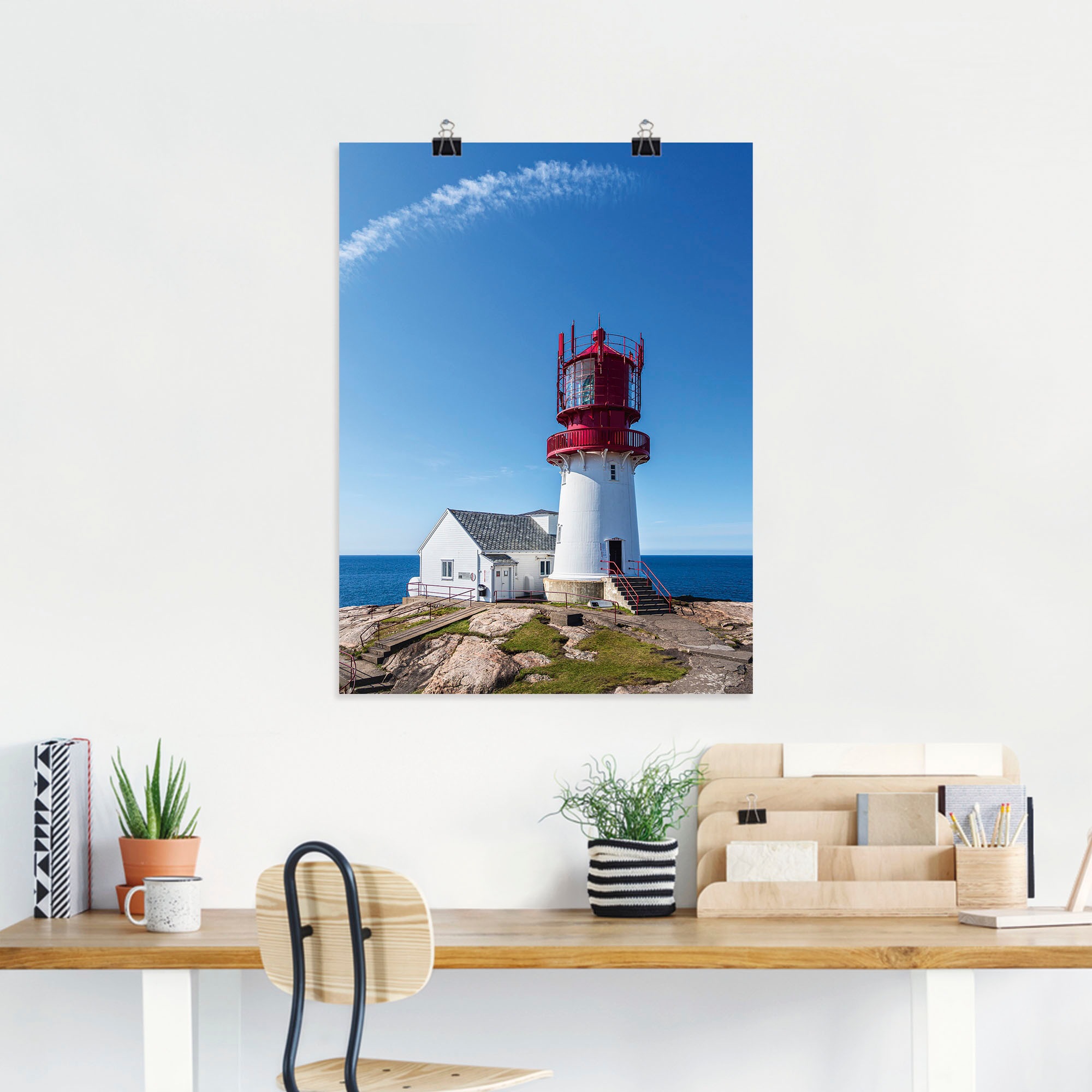 Artland Wandbild »Leuchtturm Lindesnes Fyr in Norwegen«, Gebäude, (1 St.), als Alubild, Leinwandbild, Wandaufkleber oder Poster in versch. Größen