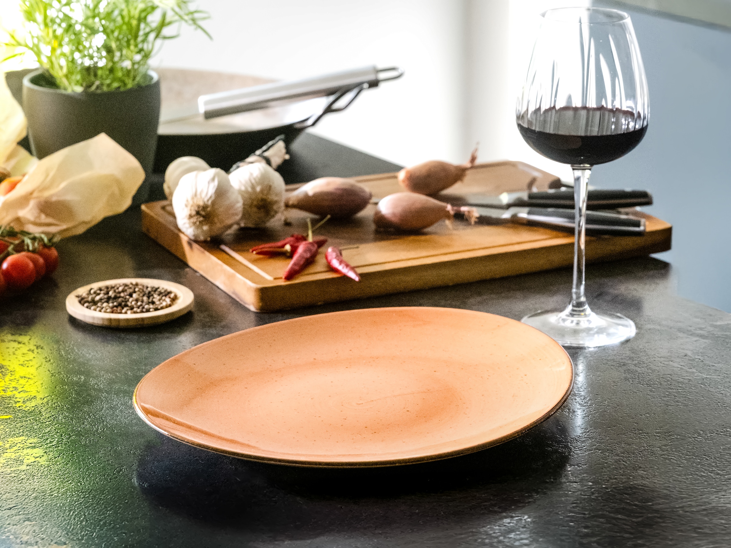 CreaTable Steakteller »Vintage Nature, Teller Set, 4-tlg.« Naturverbundenes Design, Vielseitig einsetzbar