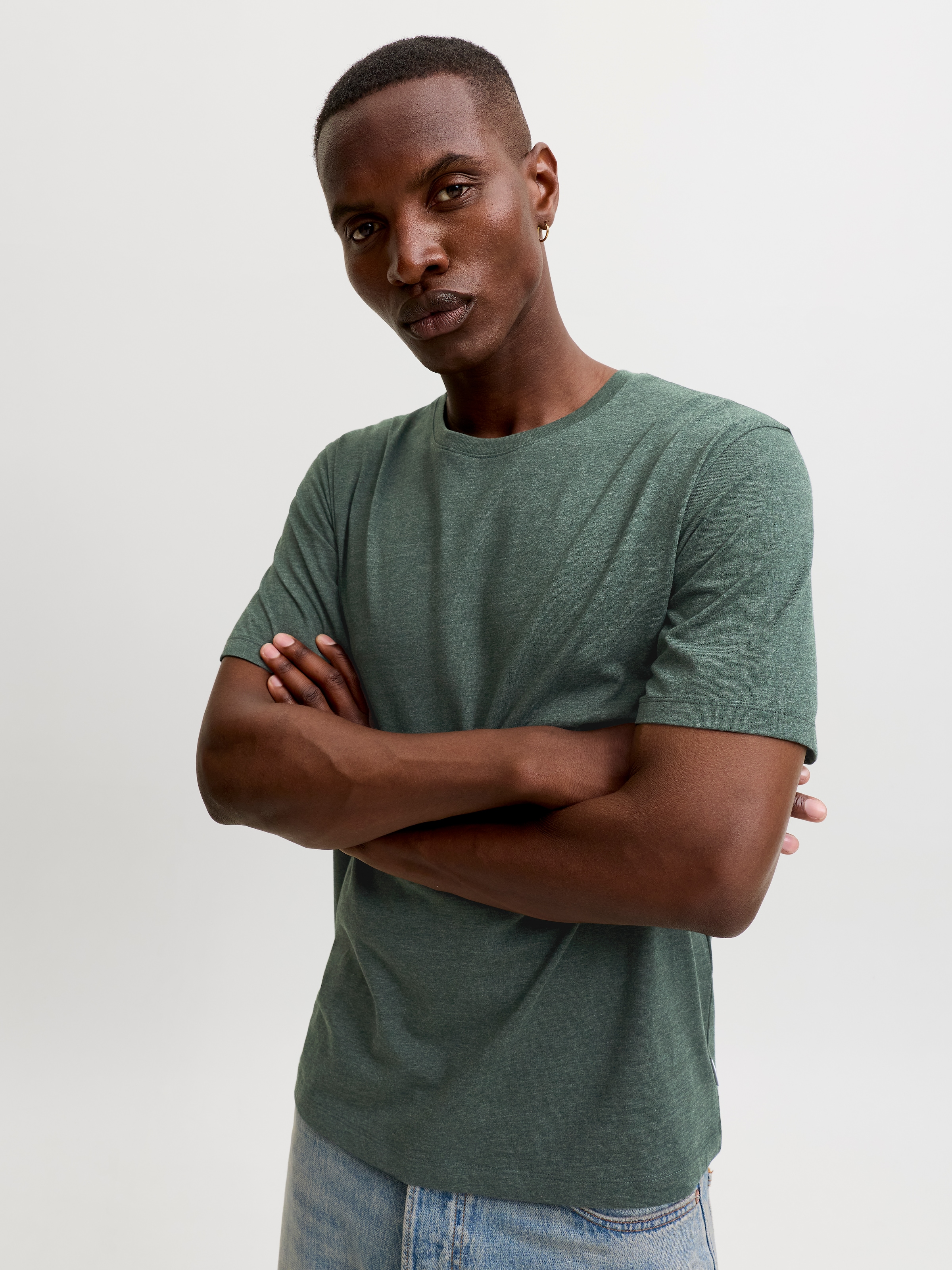 Jack & Jones Rundhalsshirt »JJEORGANIC MELANGE TEE SS O-NECK NOOS« Baumwollmischung, regular fit