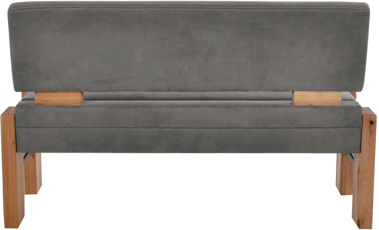K+W Komfort & Wohnen Polsterbank, gepolsterte Stauraumbank, Massivholz, in 2 Breiten 161cm oder 181cm