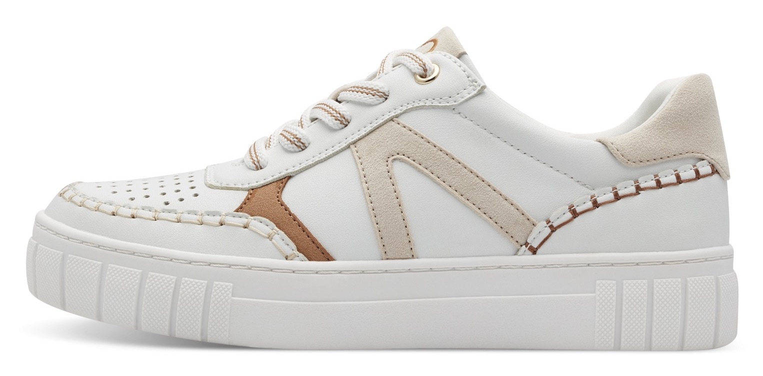 MARCO TOZZI Plateausneaker, Freizeitschuh, Halbschuh, Schnürschuh mit unterlegtem Lochmuster