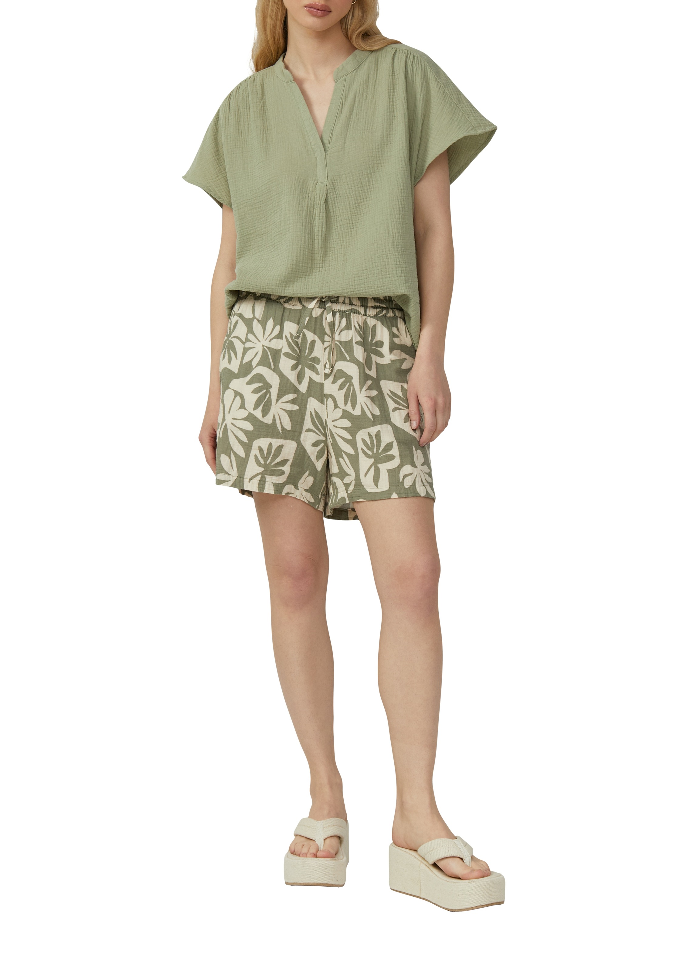 QS Kurzarmbluse aus Musselin