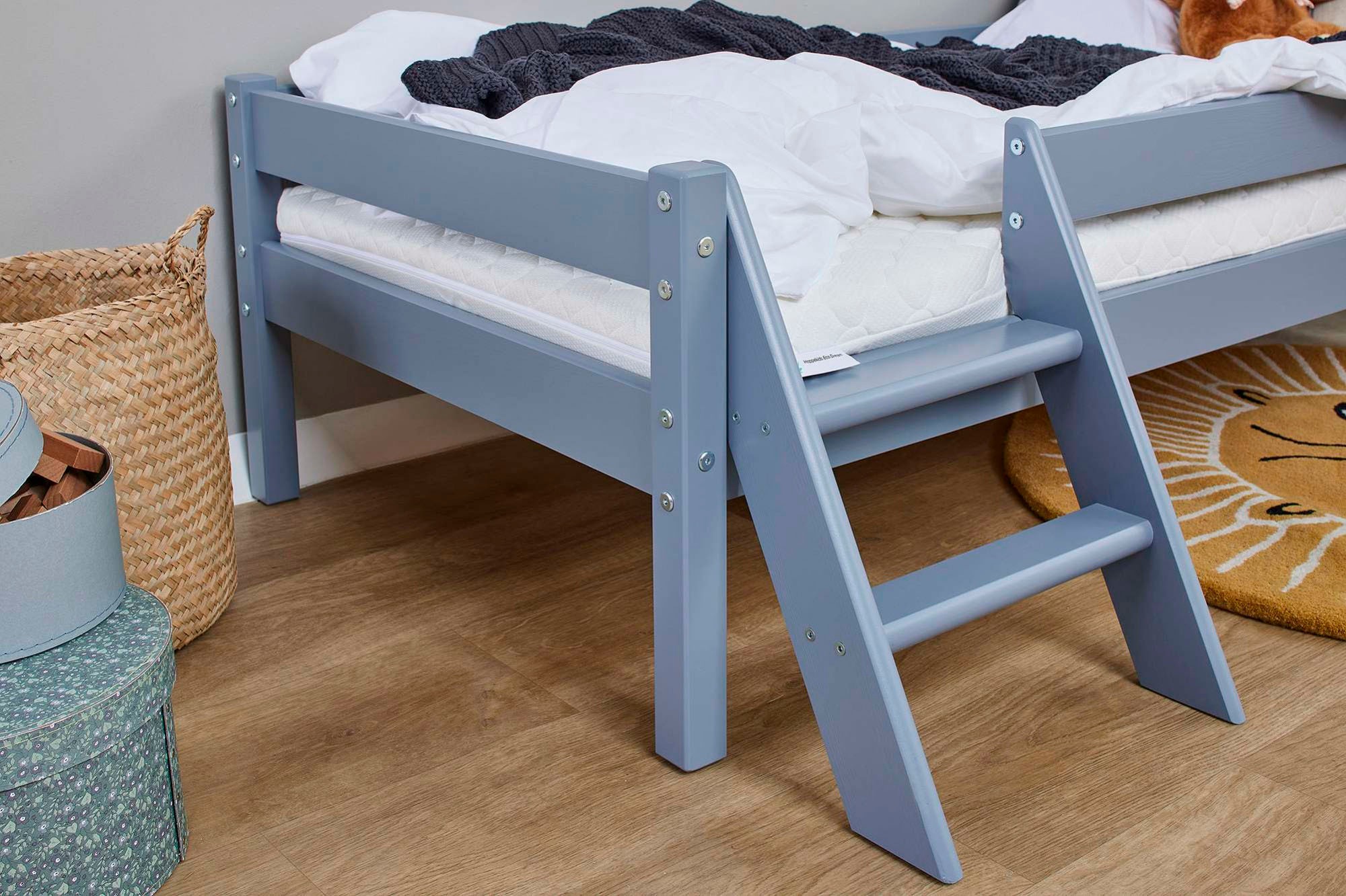 Home affaire Jugendbett »ECO One«, Kinderbett mit Rausfallschutz und Leiter, 3 Farben/Matratze wählbar