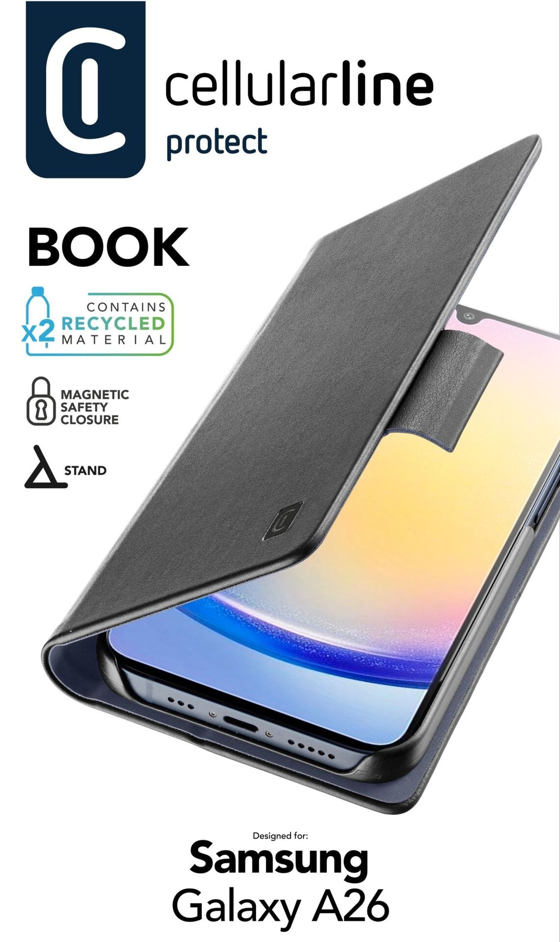 Cellularline Handyhülle »Book Case für Samsung Galaxy A26 5G«, Samsung Galaxy A26, Backcover, Schutzhülle, Handyschutzhülle, Case, Schutzcase, stoßfest