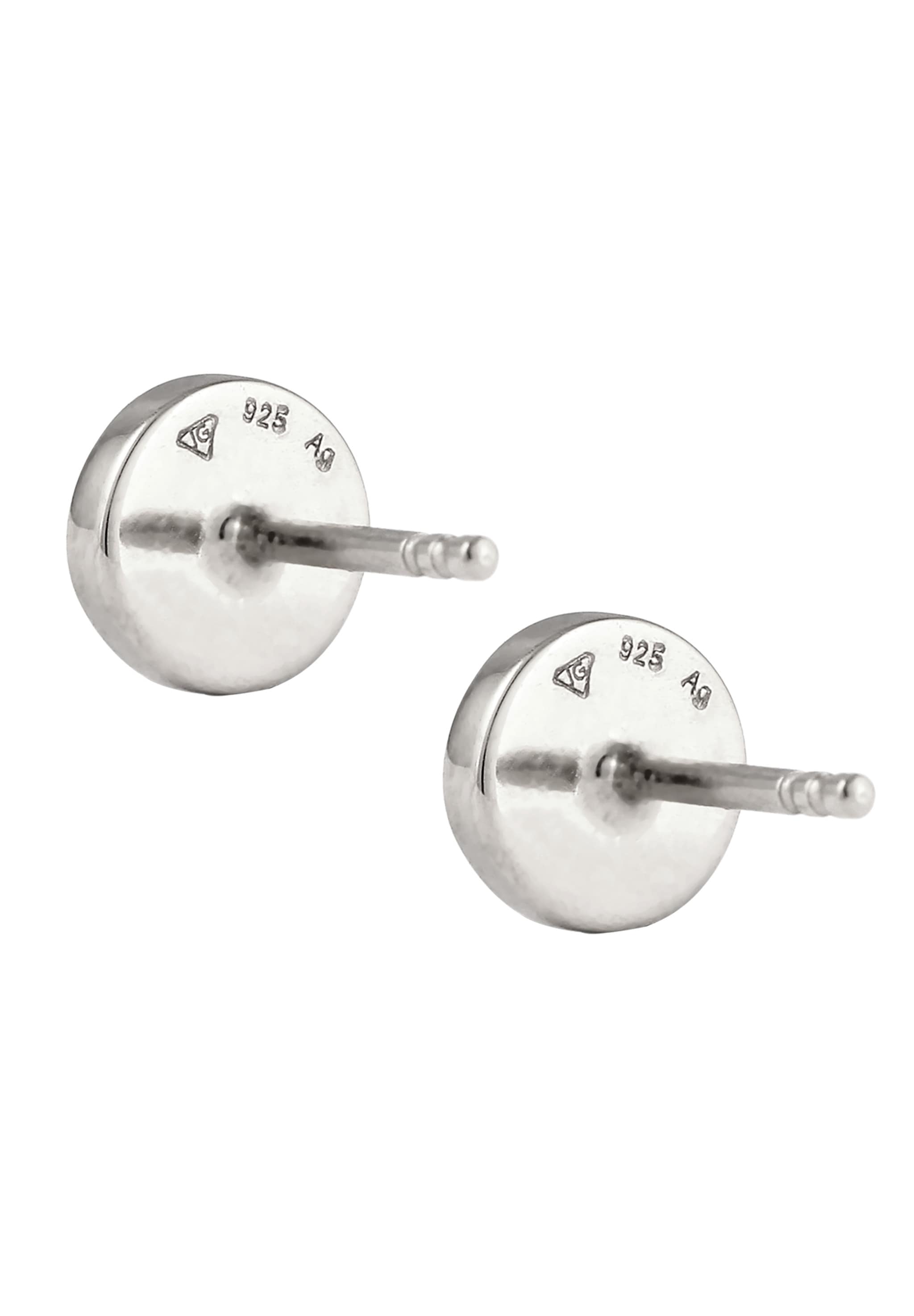 Elli Paar Ohrstecker »Ohrringe Ohrstecker Mondstein Weiß 925 Sterling Silber vergoldet«