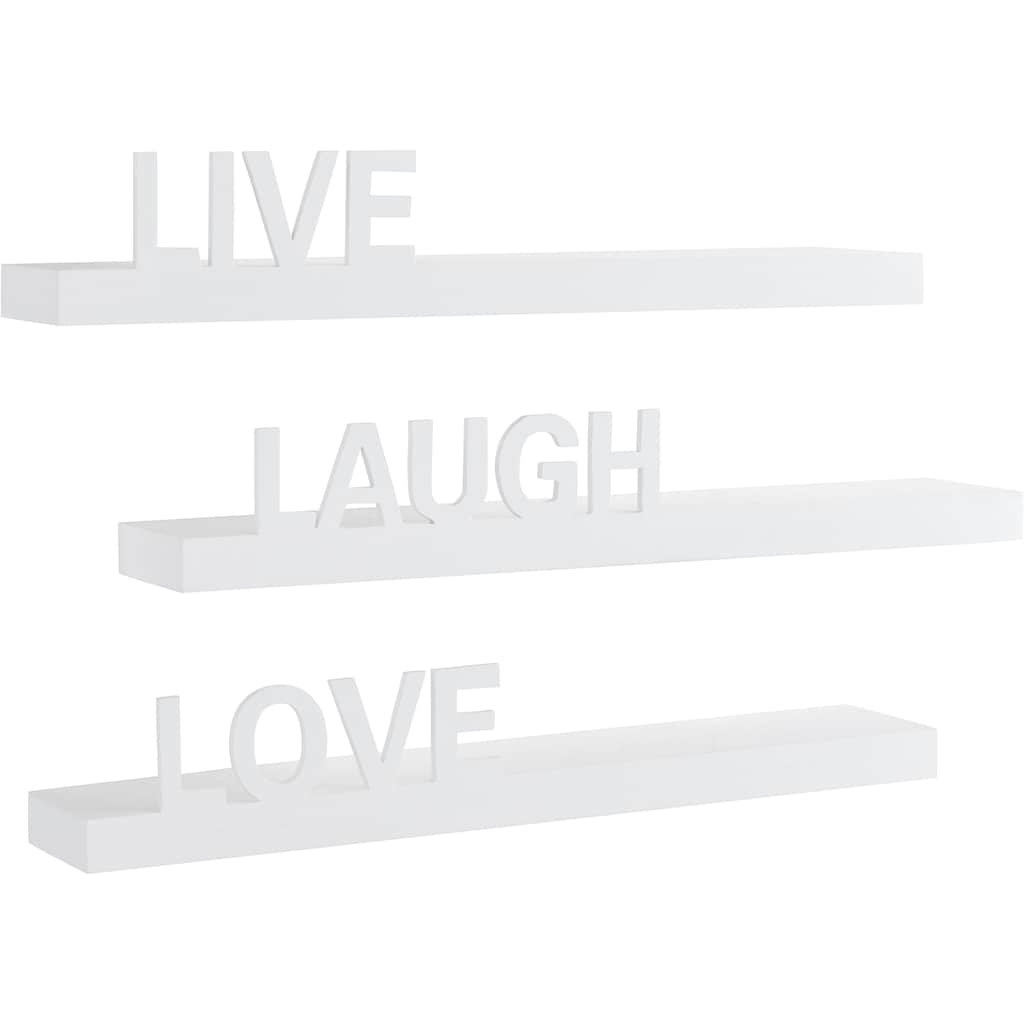 my home Deko-Wandregal »Live - Love - Laugh«, (Set, 3 St., 3-tlg. Set)