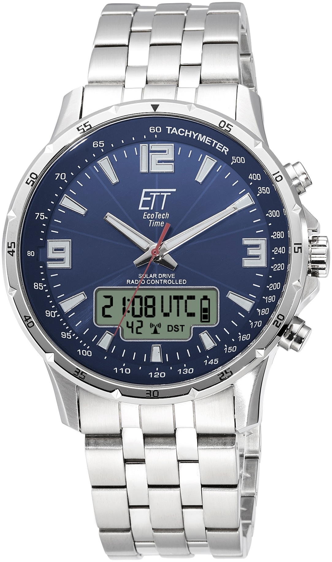 ETT Funkchronograph »Professional, EGS-11552-31M«, Armbanduhr, Herrenuhr, Stoppfunktion, Datum, Solar