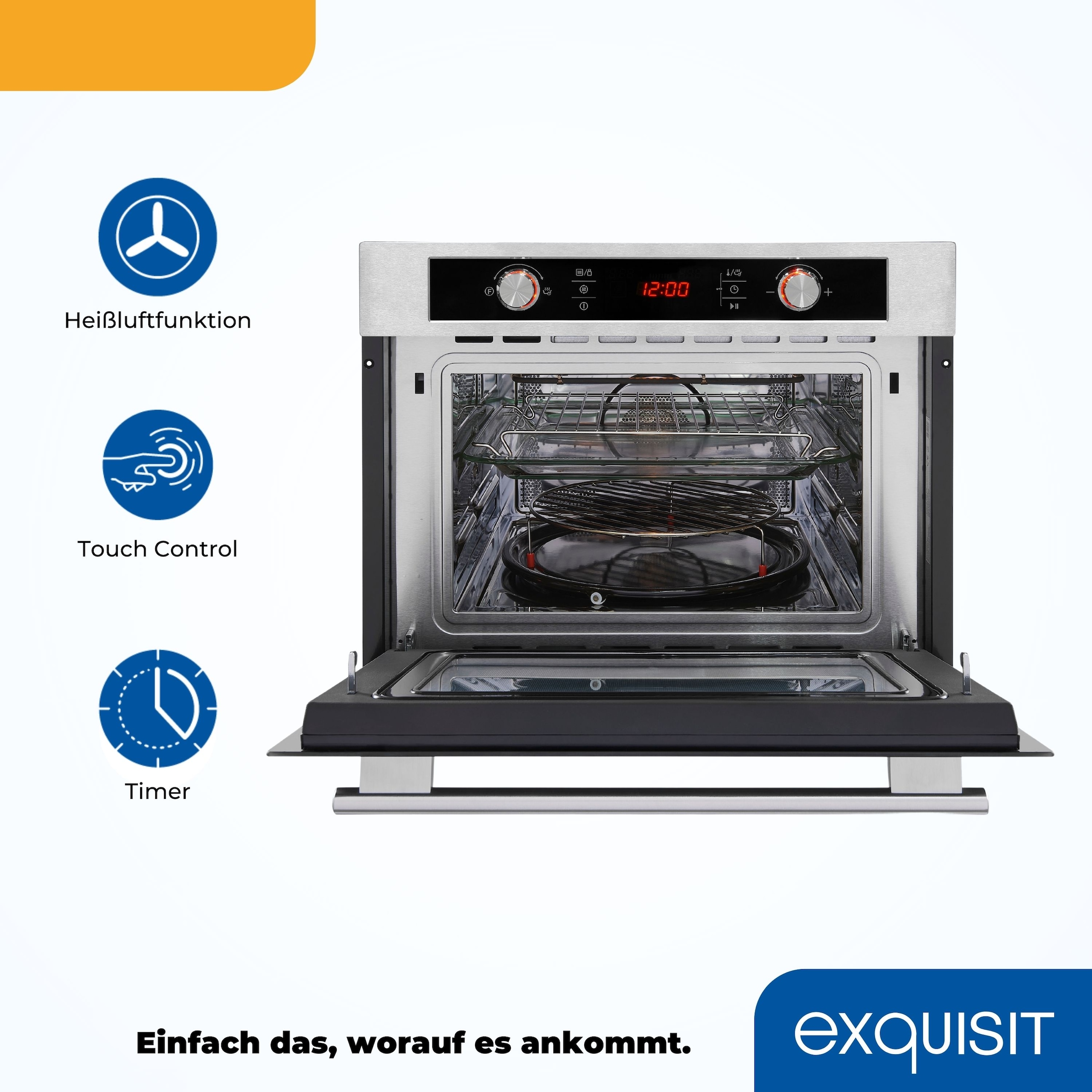 exquisit Einbau-Mikrowelle »EBM 4544 Hi« Mikrowelle 1650 W Egal ob Pizza, Gemüse oder Fleisch-perfekte Ergebnisse auf Knopfdruck