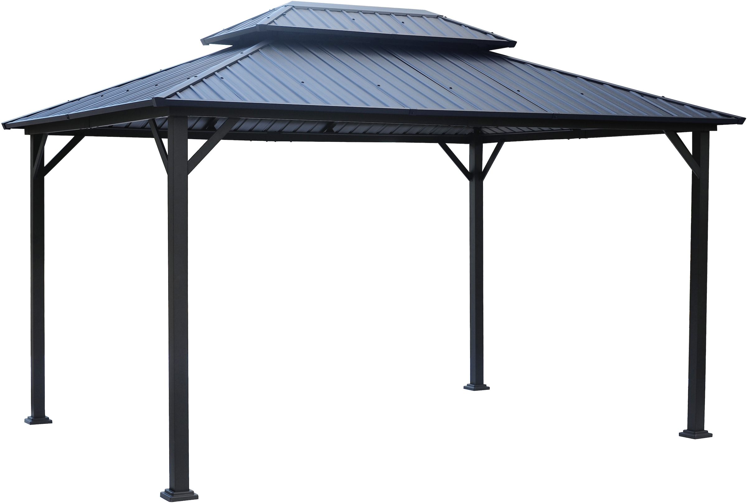KONIFERA Pavillon »Thasos«, mit Doppeldach, in BxT: 300x300 cm und 400x300 cm, ohne Seitenteile