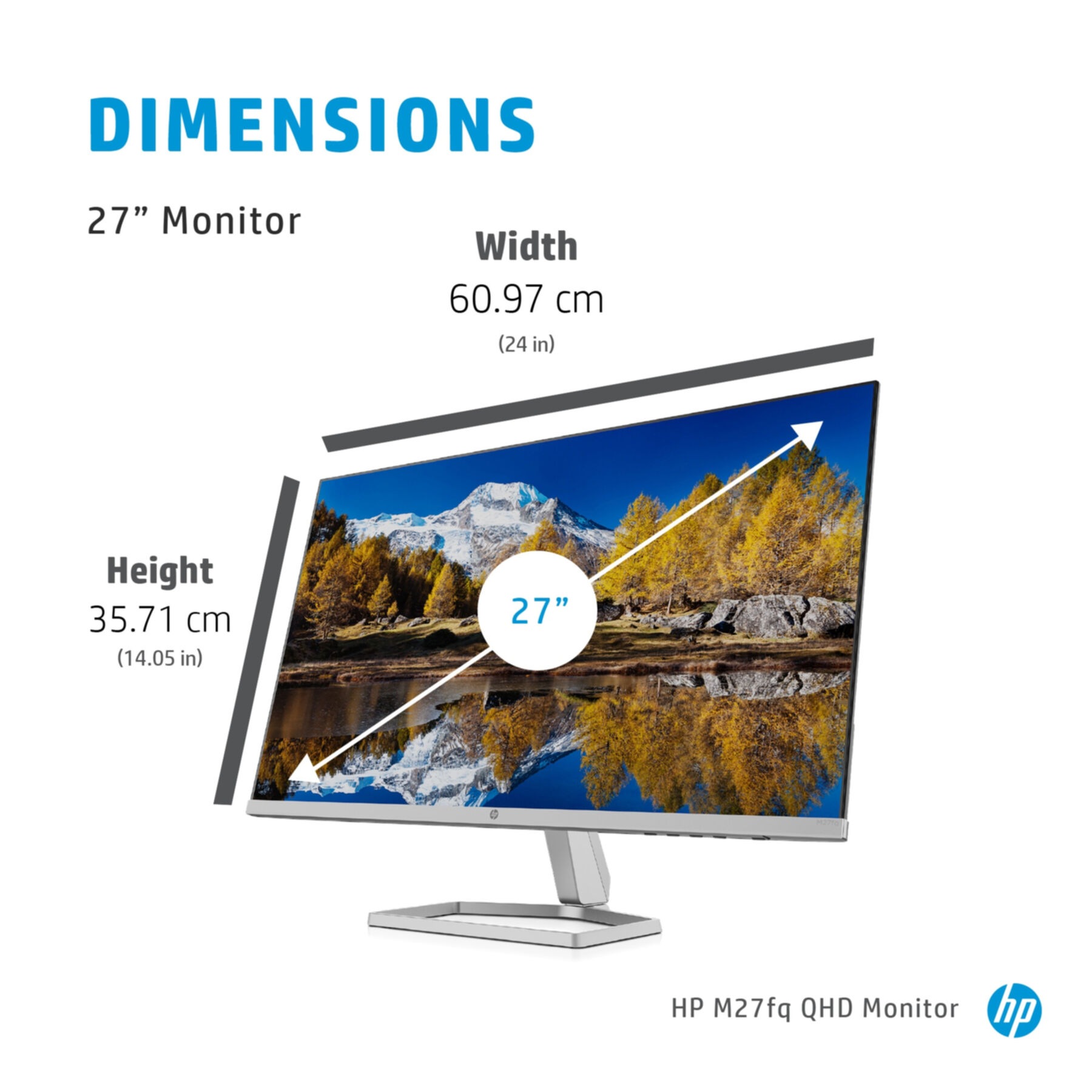 HP LED-Monitor »M27fq QHD Monitor«, 68,47 cm/27 Zoll, 2560 x 1440 px, QHD, 5 ms Reaktionszeit, 75 Hz