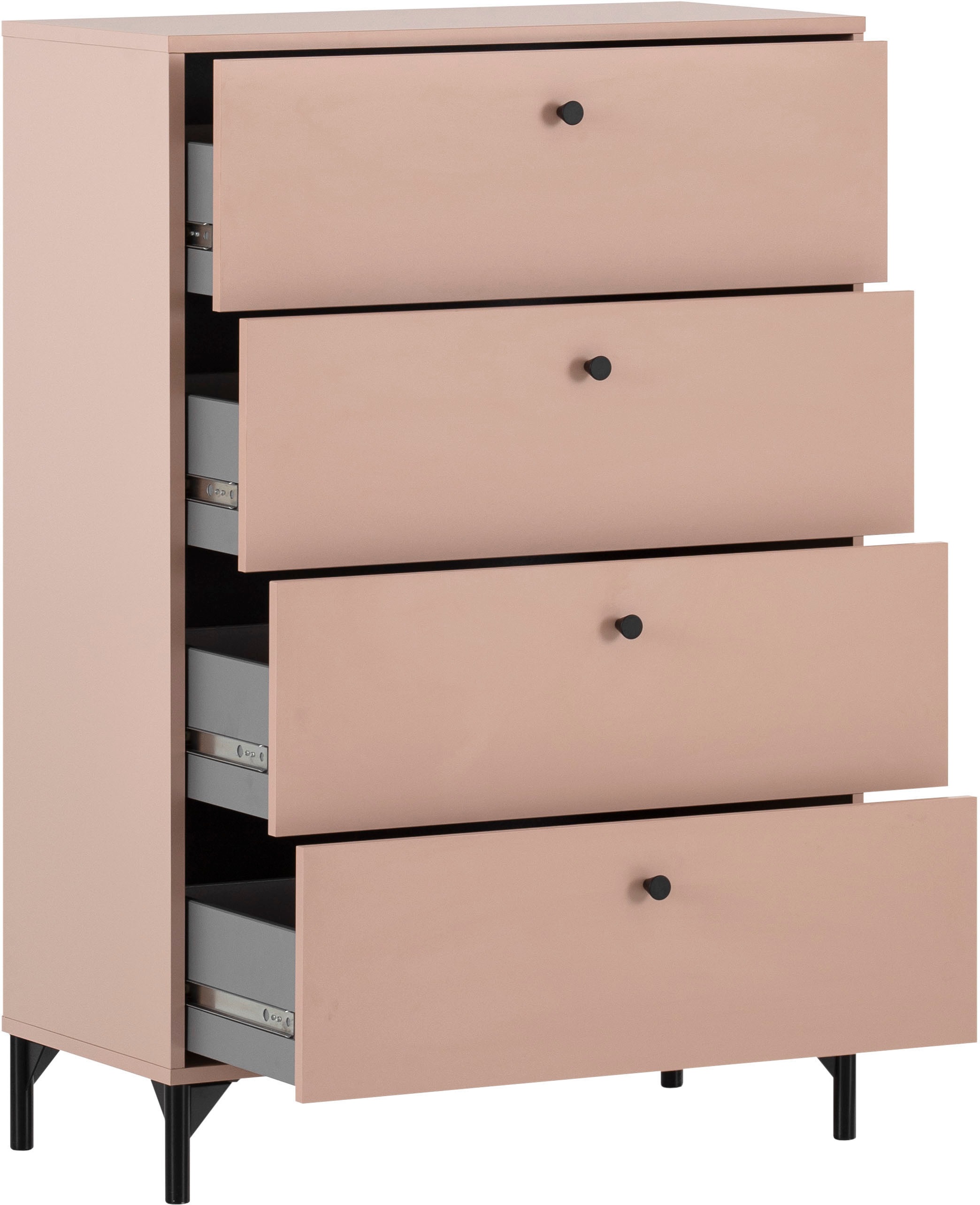 Schildmeyer Kommode »Smash, Breite 40 oder 80 cm« 4 Schubladen mit Teilauszug und Metallbeschlägen