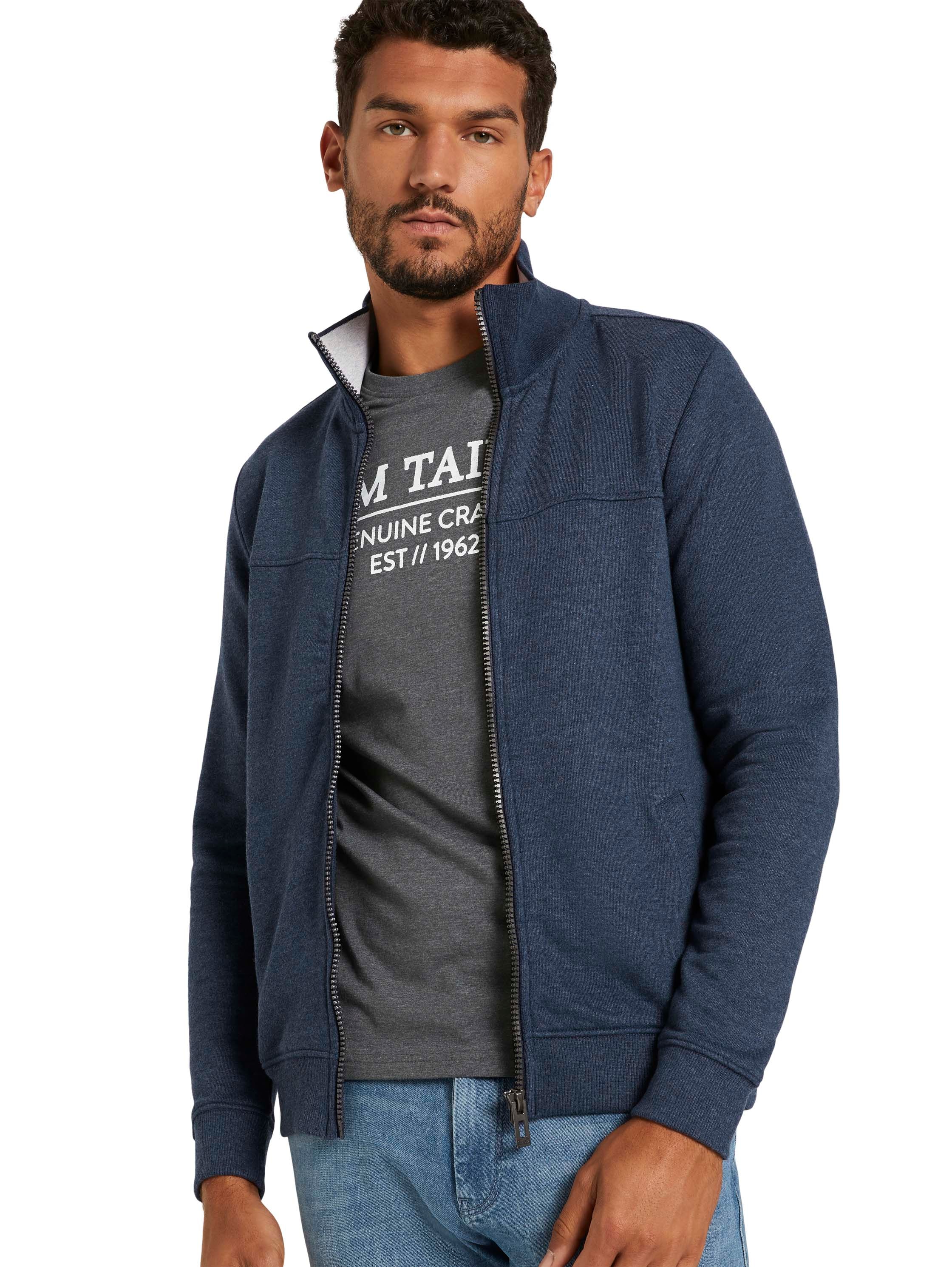 TOM TAILOR Sweatjacke, mit halswärmendem Stehkragen