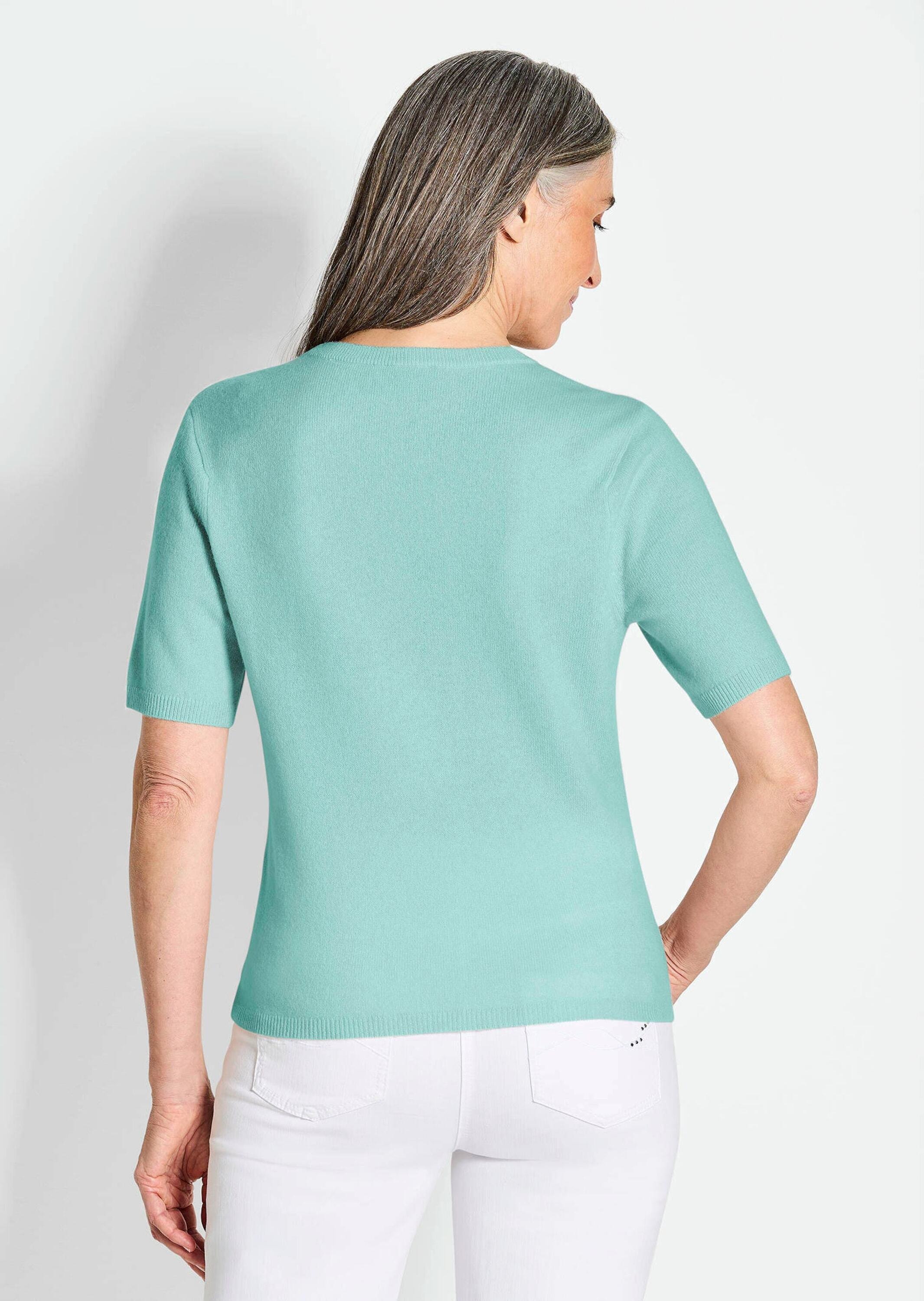 GOLDNER Kurzarmpullover »Kaschmirpullover mit Rundhals Halbarmpullover mit Rundhals aus Kaschmir«