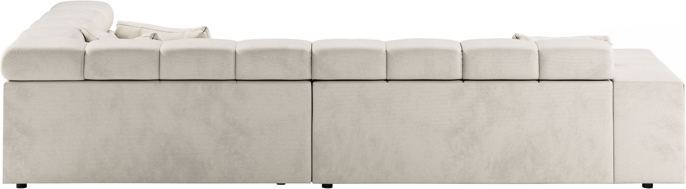 INOSIGN Ecksofa »Ancona incl. Kopfteilverstellung, Zierkissen Breite 319cm, L-Form«, wahlweise motorische Sitztiefenverstellung, auch in Cord + Easy Care