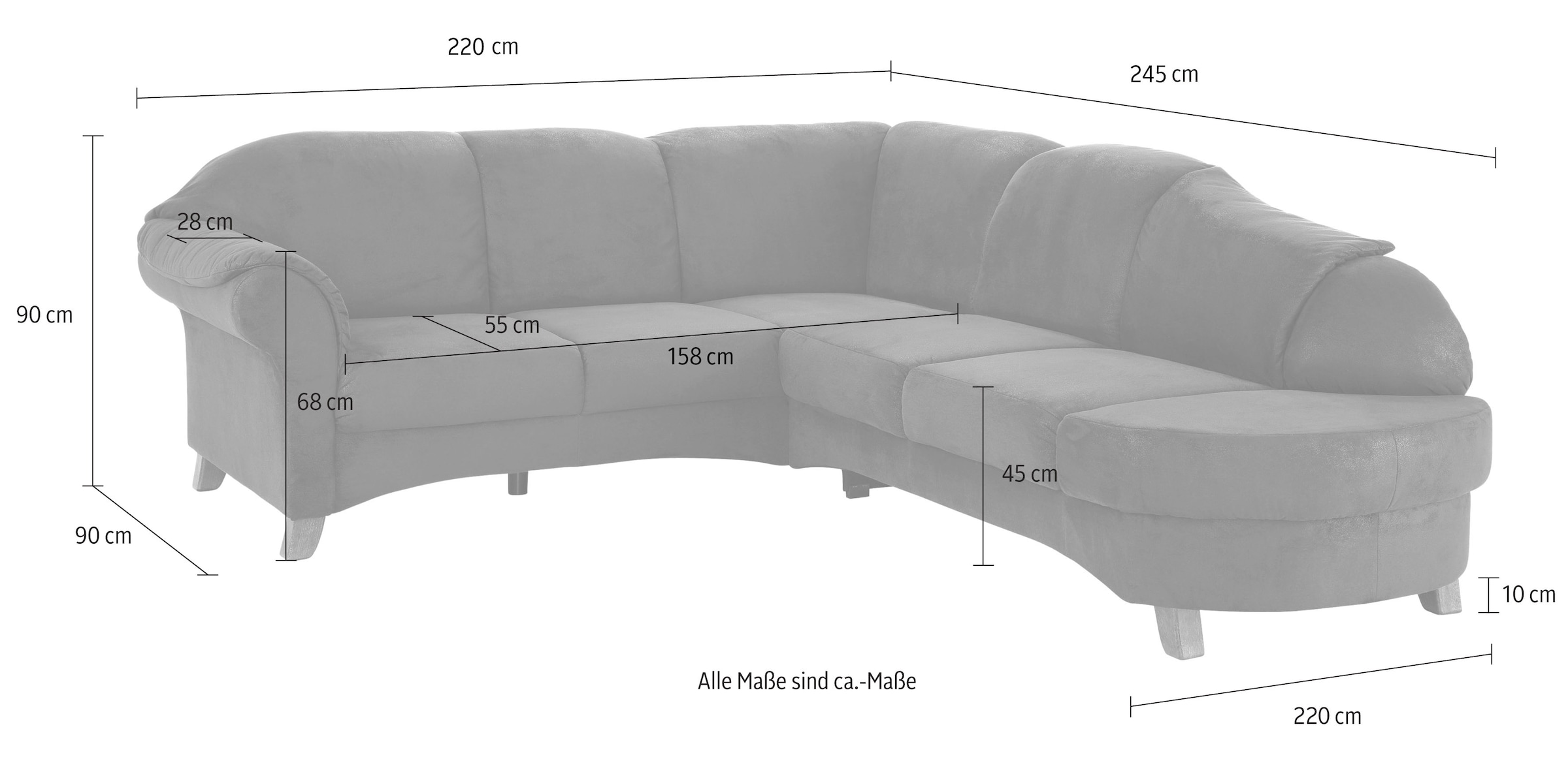 Home affaire Ecksofa »Mayfair L-Form« mit Federkern
