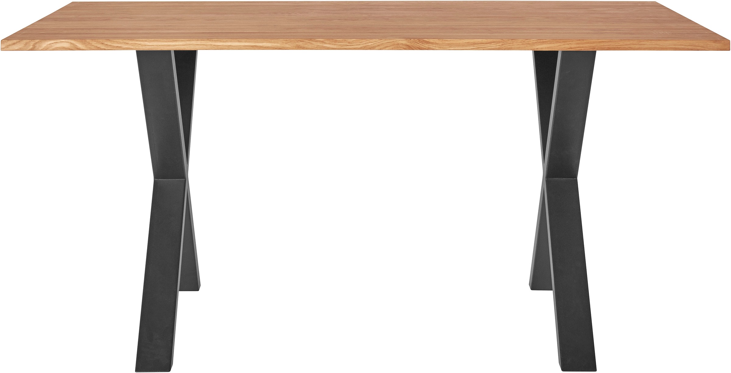 andas Esstisch, Tischplatte aus massiver Eiche, FSC®- Massivholz, Gestell aus Metall