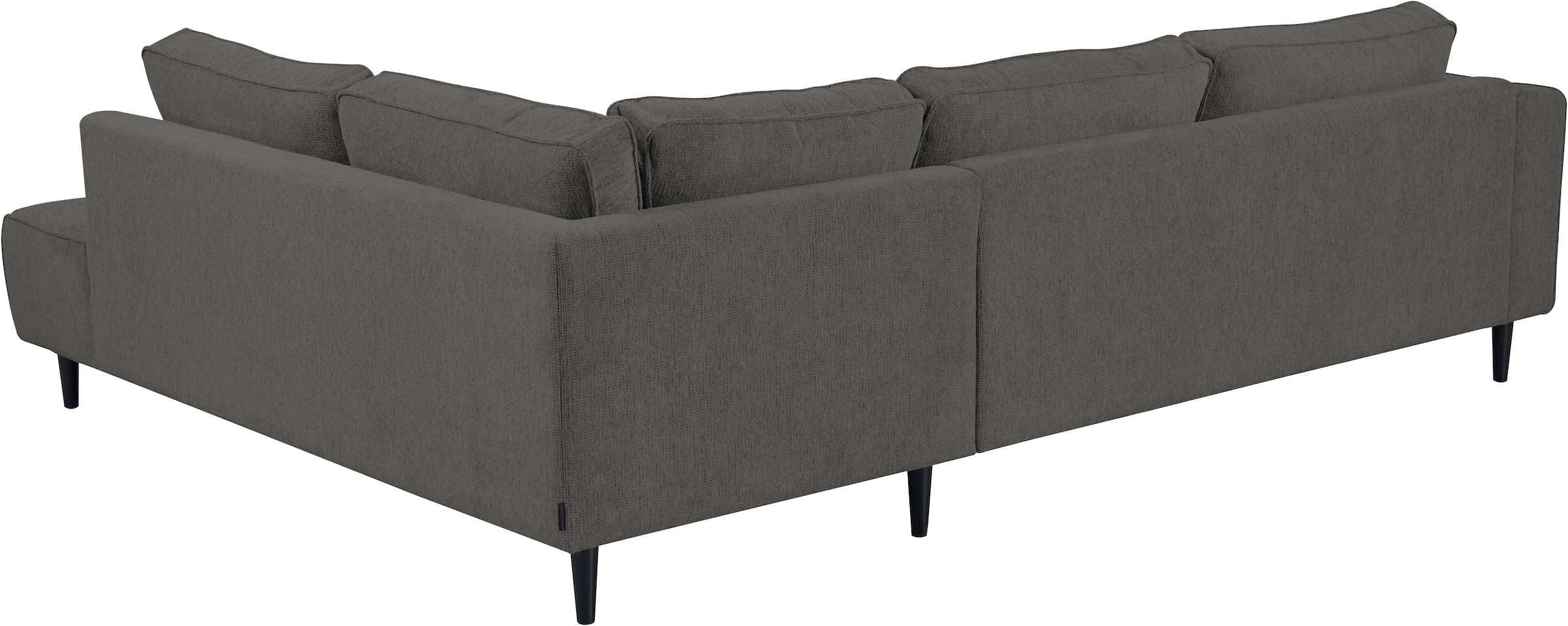 Home affaire Ecksofa »Fumone, Lederoptik oder Soft-Touch Chenille« Breite 260, mit schwarzen Massivholzfüßen