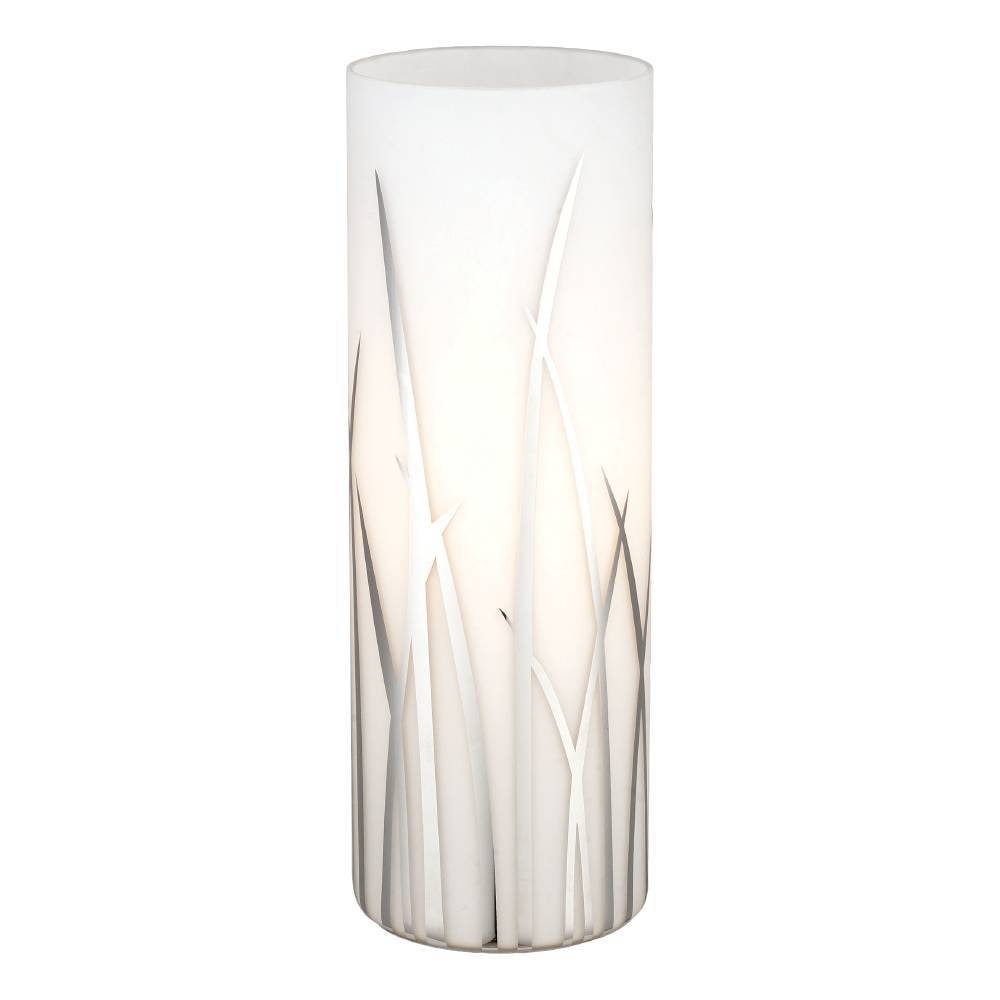 EGLO Tischleuchte »RIVATO Tischlampe, Nachttischlampe, Glas mit Dekor, weiß, chrom, E27« E27 Gräser-Dekor, elegant, modern, Wohnzimmer, Schlafzimmer, 26x9cm