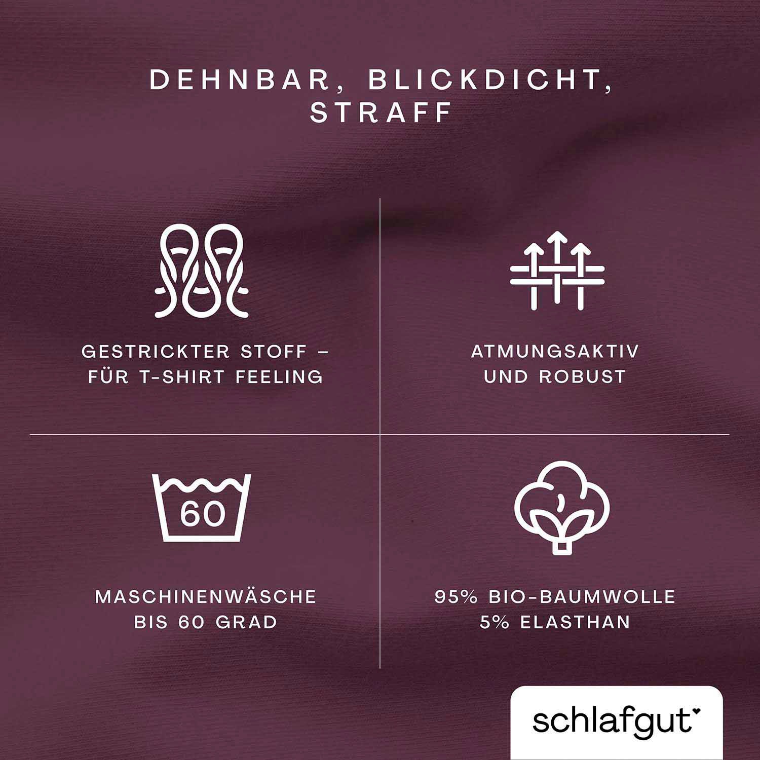 Schlafgut Spannbettlaken »PURE Bio-Baumwolle mit Elasthan, dehnbar blickdicht, straff, Bettlaken«, PREMIUM Laken für Matratzen bis 30cm Höhe, in 90x200, 140x200, 180x200