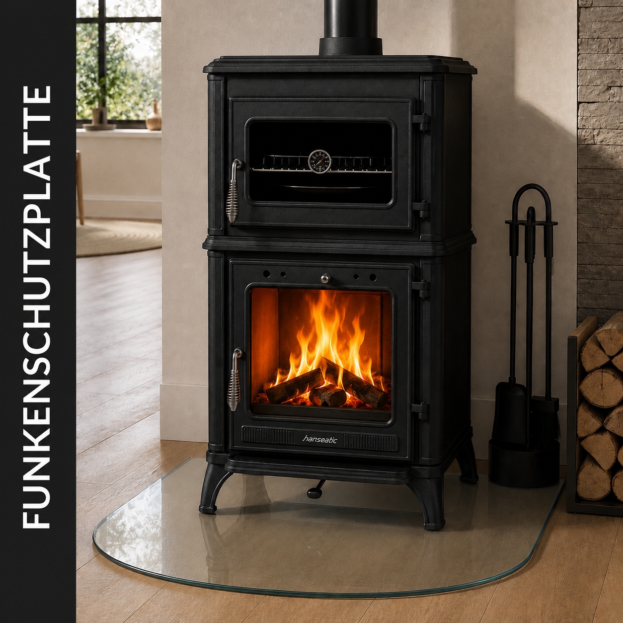 Hanseatic Bodenschutzplatte »Halbrund Glas 120x120x0,8« Funkenschutzplatte
