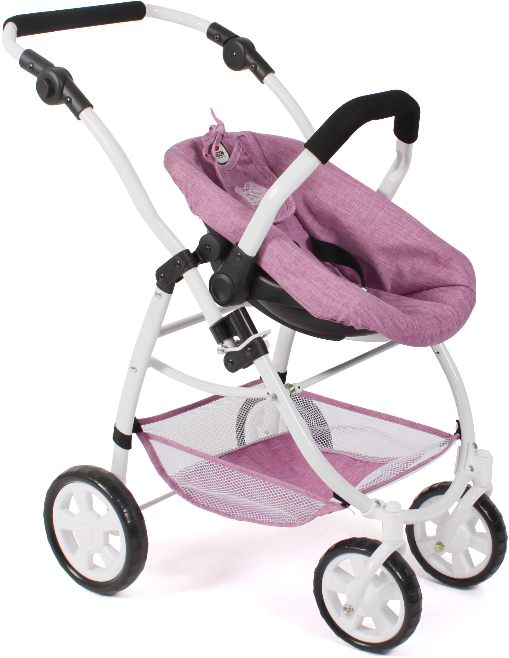 CHIC2000 Kombi-Puppenwagen »Emotion All In 3in1, Jeans Pink«, inkl. Babywanne, Babyschale und Sportwagenaufsatz