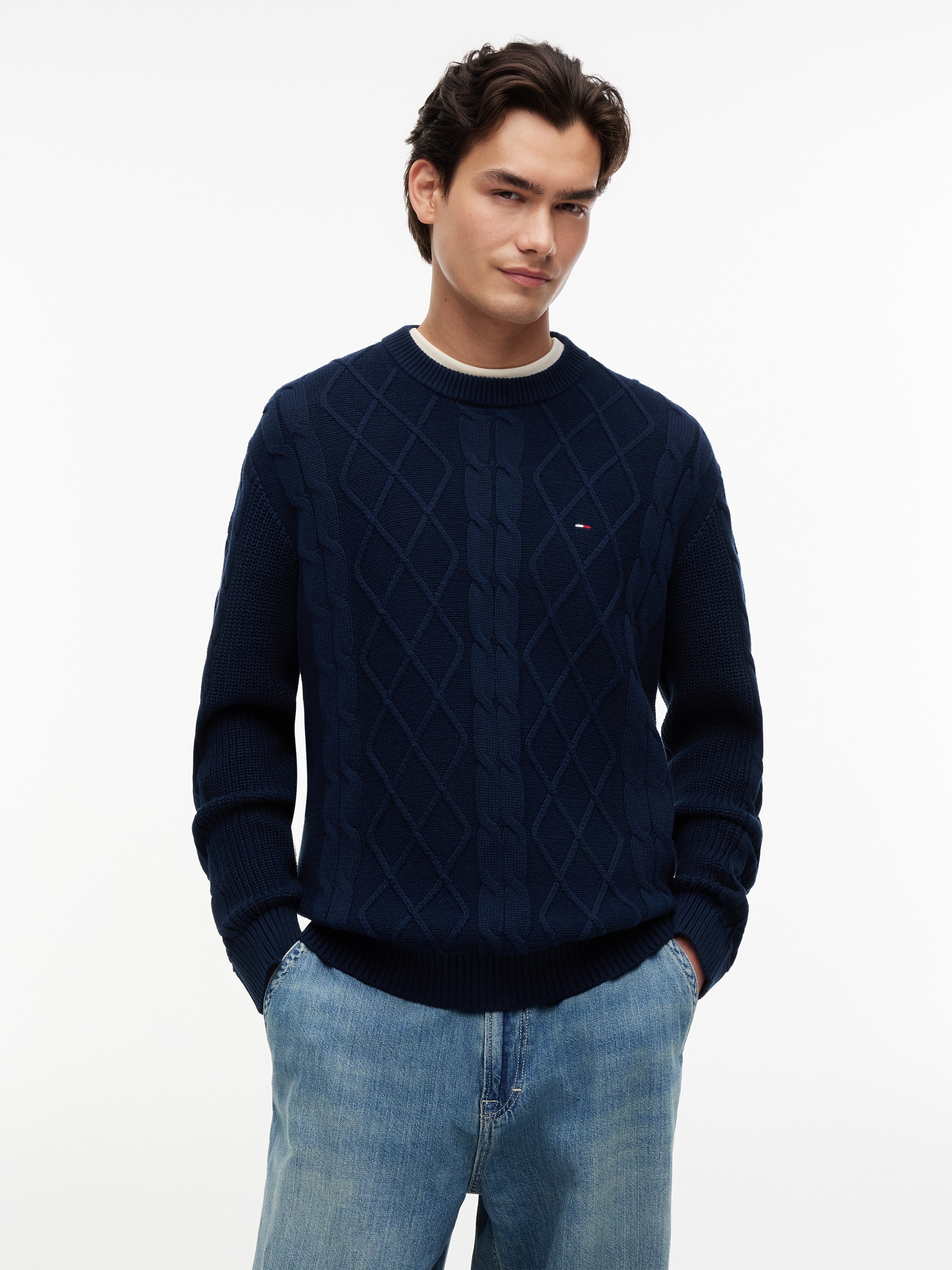 Tommy Jeans Rundhalspullover »TJM REG CABLE KNIT SWEATER«