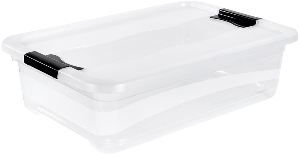 keeeper Aufbewahrungsbox »Cornelia, 4er Set,  28 L, 59,5 x 39 x 19,5 cm« durch Clips verschließbar, Griffe am Boden