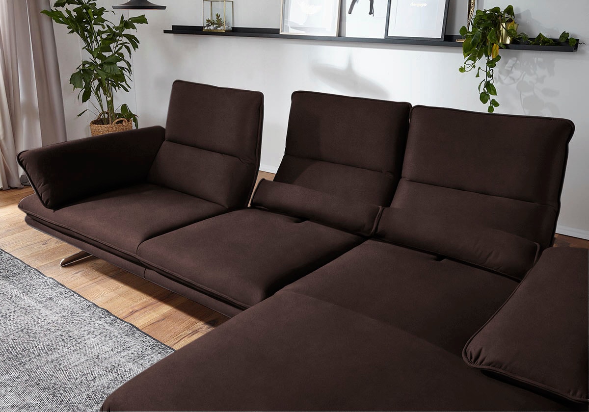 W.SCHILLIG Ecksofa »broadway, Designsofa mit tollem Sitzkomfort, L-Form«, Sitztiefenverstellung, Kopfteil- & Seitenteilverstellung, Breite 291cm