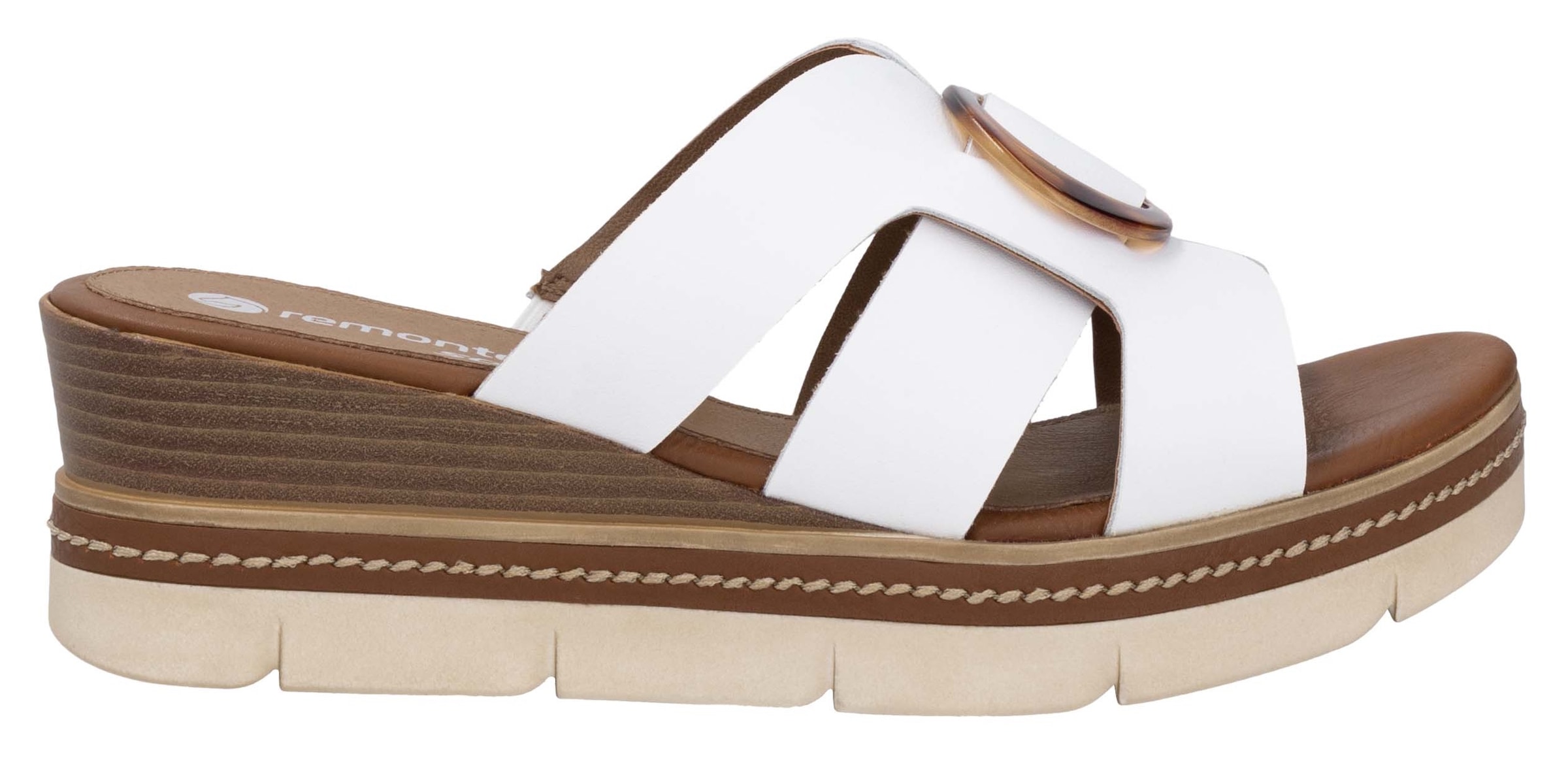 Remonte Pantolette, Keilabsatz, Sommerschuh, Schlupfschuh mit schöner Zierschnalle