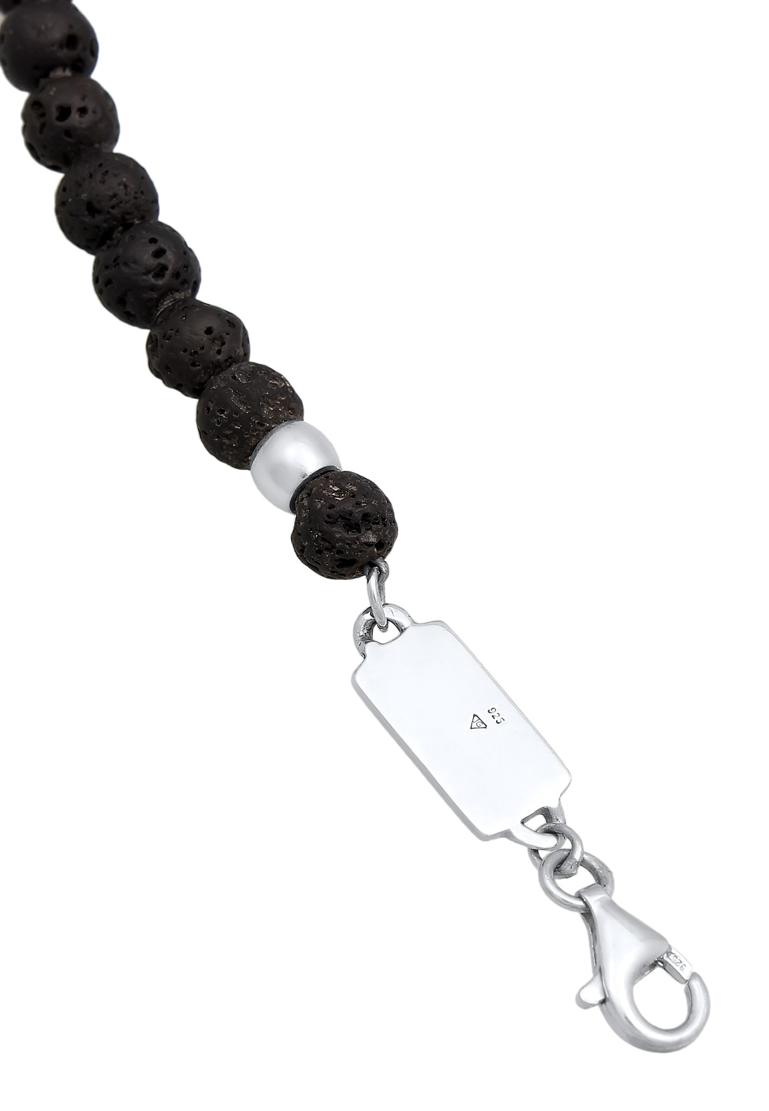 Kuzzoi Silberkette »Halskette Lava Beads Vintage Surfer 925 Silber«