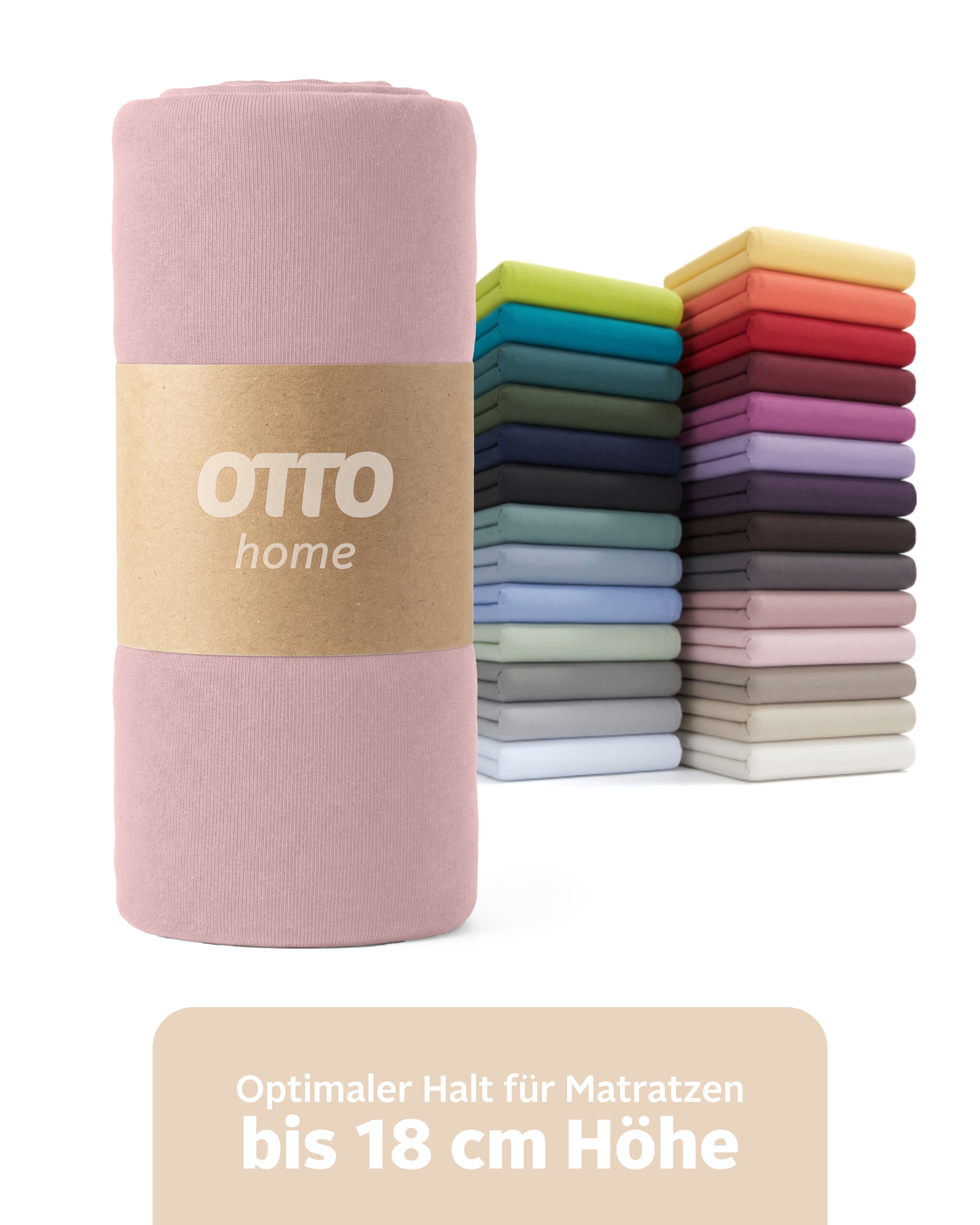 OTTO home Spannbettlaken "PHYSALIS in BASIC und PREMIUM Qualität, 100% Baumwolle" für Matratzen bis 18 cm Höhe, Bettlaken, Spannbetttuch, pflegeleicht
