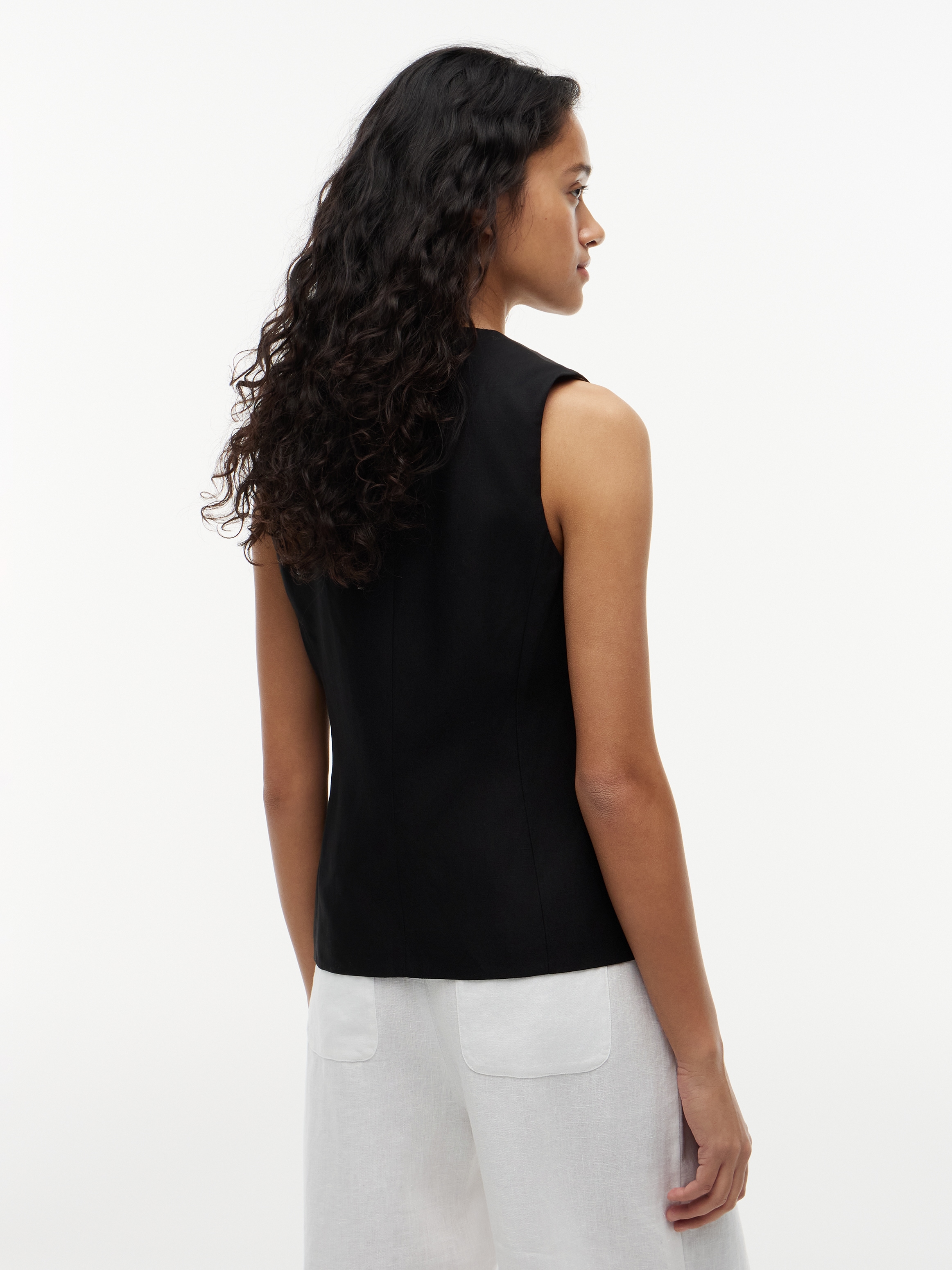 Tommy Hilfiger Anzugweste »SUMMER LYOCELL LONG WAISTCOAT« Materialmix mit Leinen