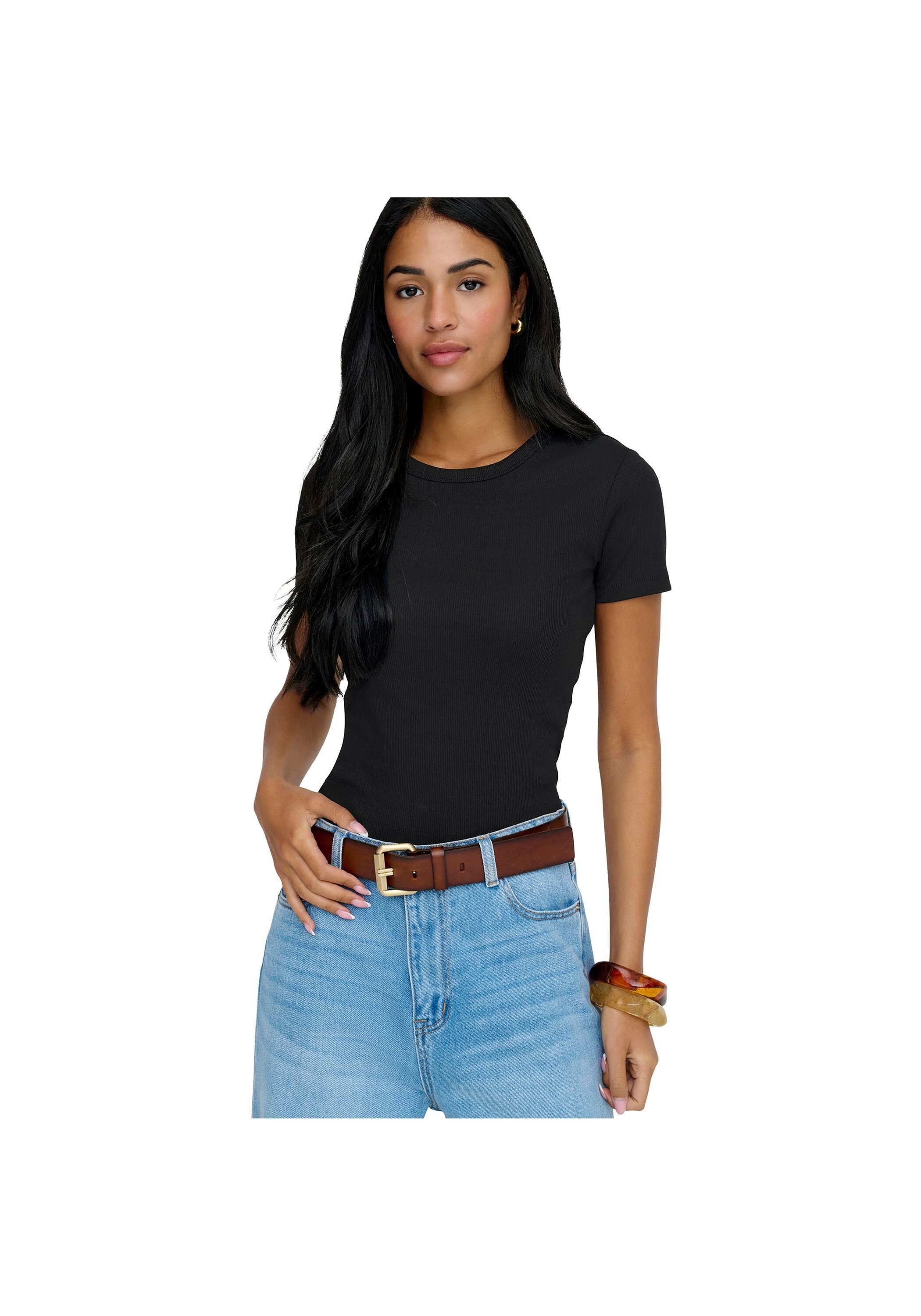 ONLY T-Shirt »T-Shirt ONLVAL O-NECK TOP 2er Pack« 2