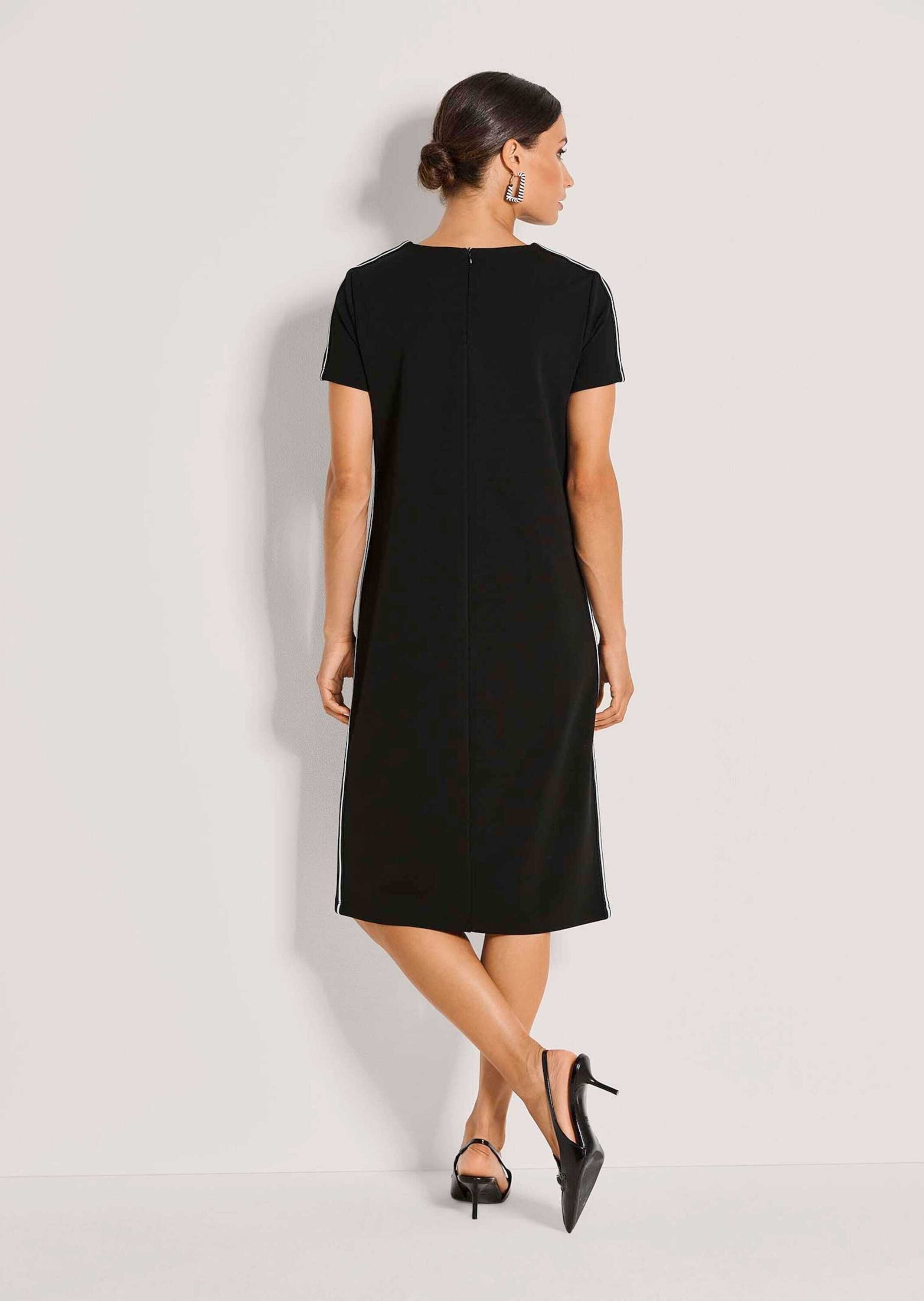 MADELEINE Midikleid »Jerseykleid Viskosekleid mit Kontraststreifen« Reißverschluss hinten