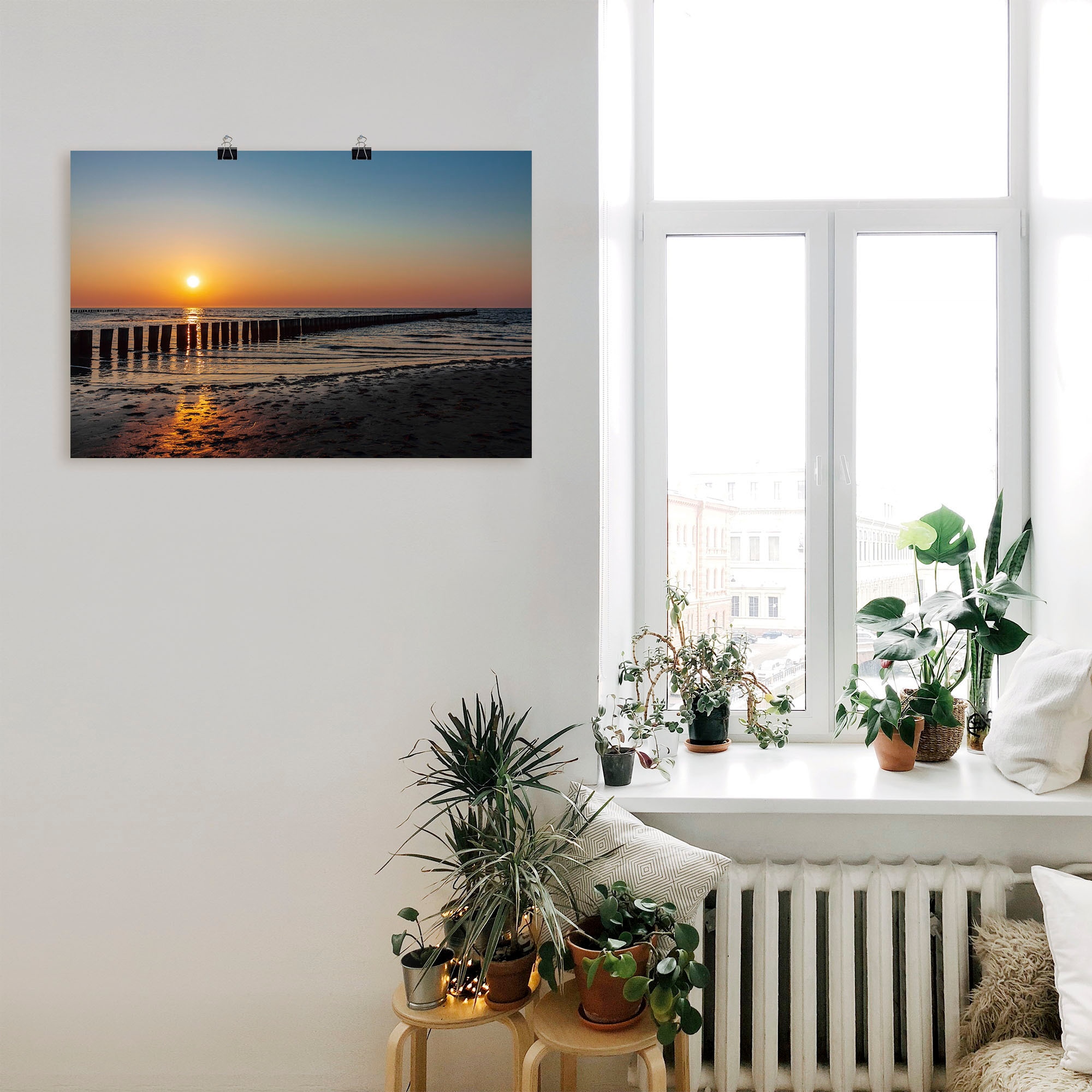 Bilder Stück), an & Ostsee -aufgang Artland Insel Sonnenuntergang vom Wandbild (1 Poel«, »Sonnenuntergang