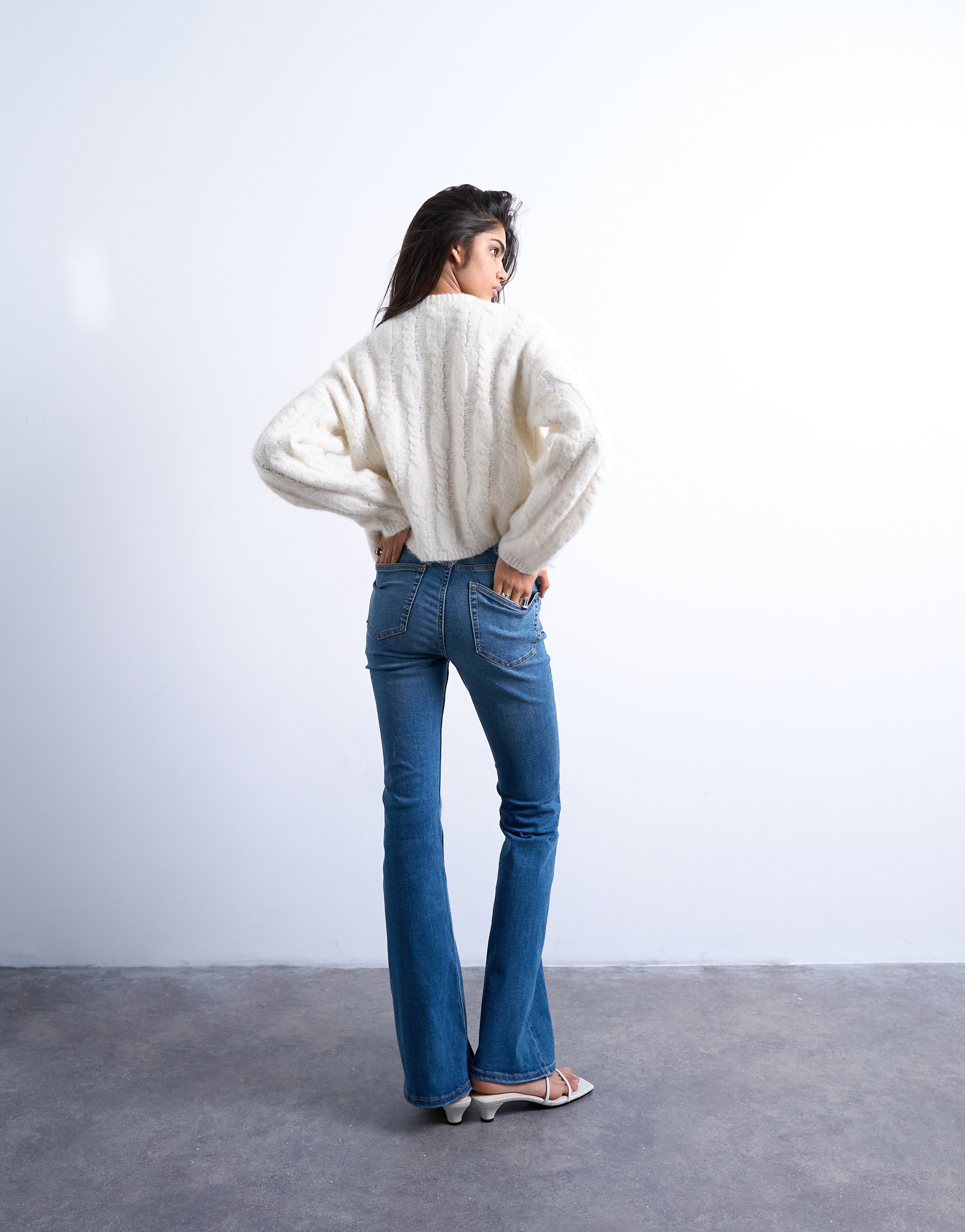 TOPSHOP Bootcut-Jeans »TSJAMIE HR FLARE DNM JEANS MB NOOS« Baumwollmischung, flared fit, high waist