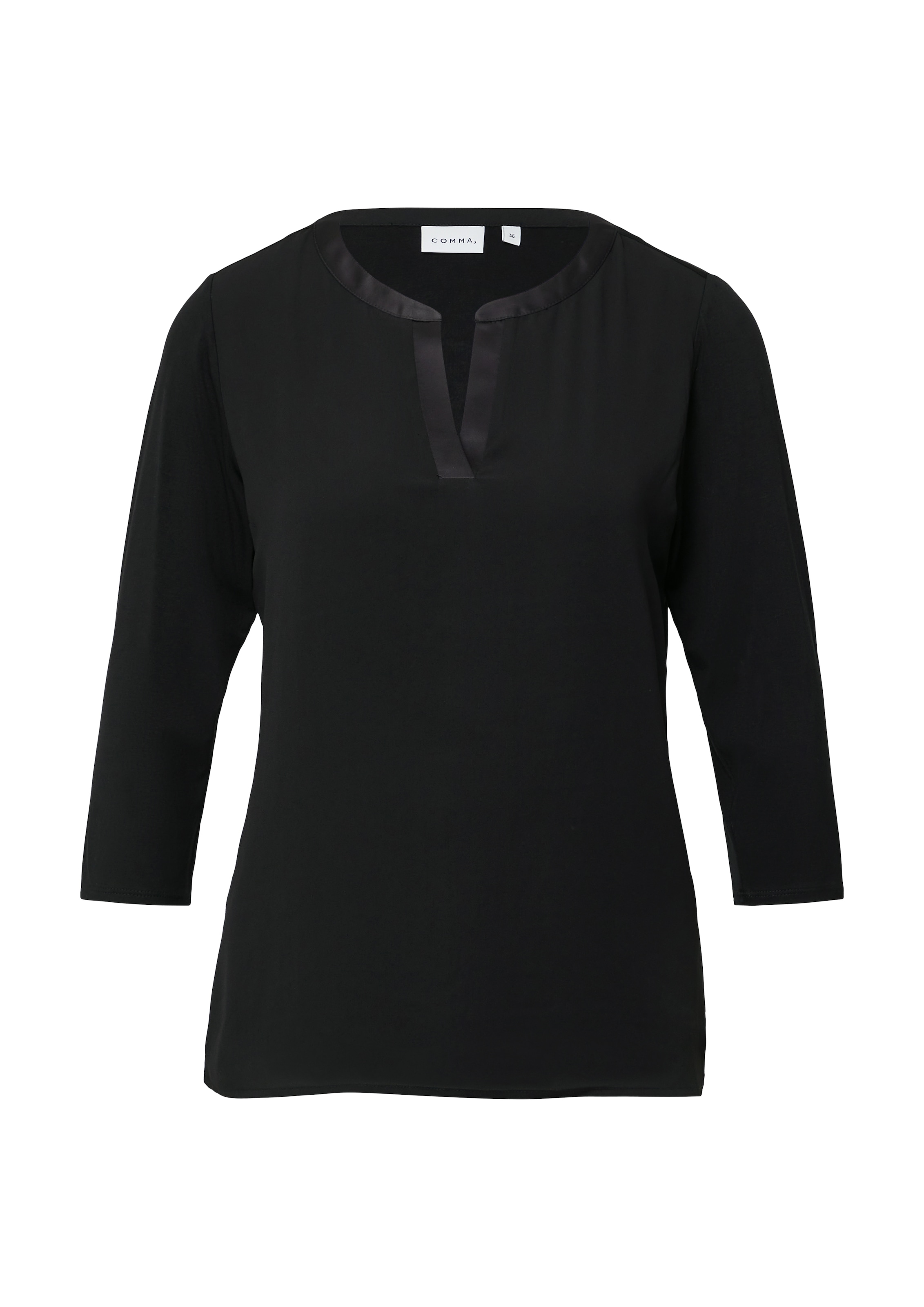 Comma 3/4-Arm-Shirt, mit Satin-Blende
