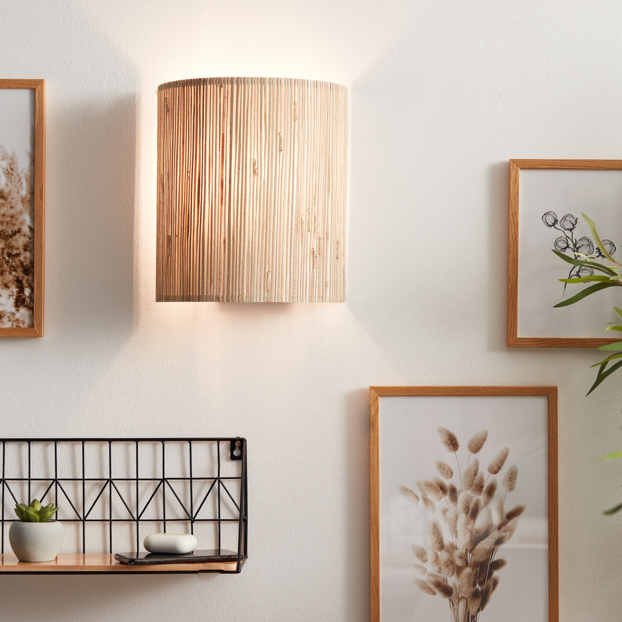 Brilliant Wandleuchte »Wimea«, 1 flammig, Leuchtmittel E27 | ohne Leuchtmittel, natur