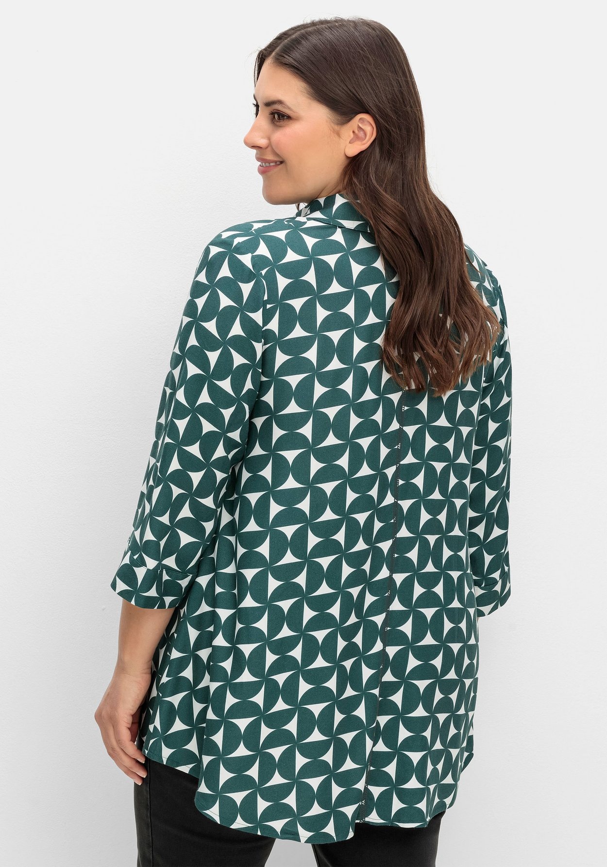 Sheego Longbluse »Bedruckte Bluse in schwingender A-Linie«