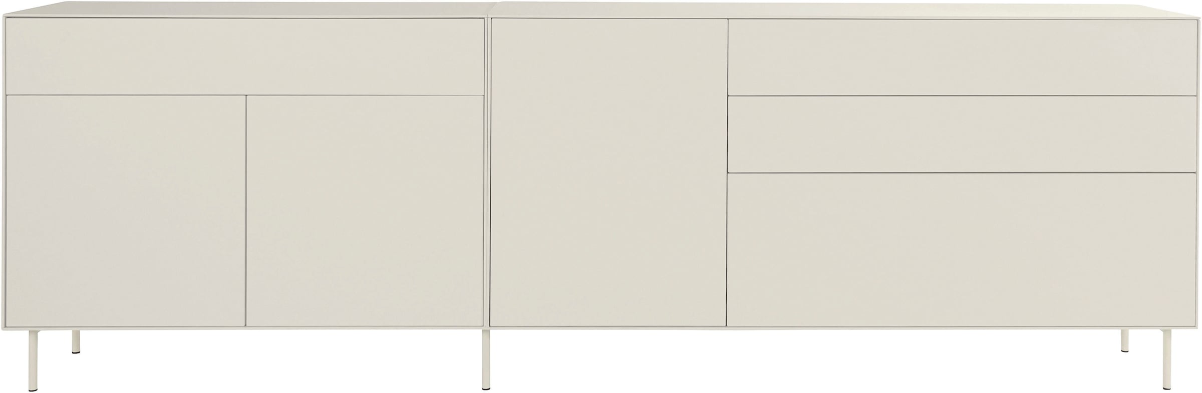 LeGer Home by Lena Gercke Sideboard »Essentials«, (2 St.), Breite: 279cm, MDF lackiert, Push-to-open-Funktion
