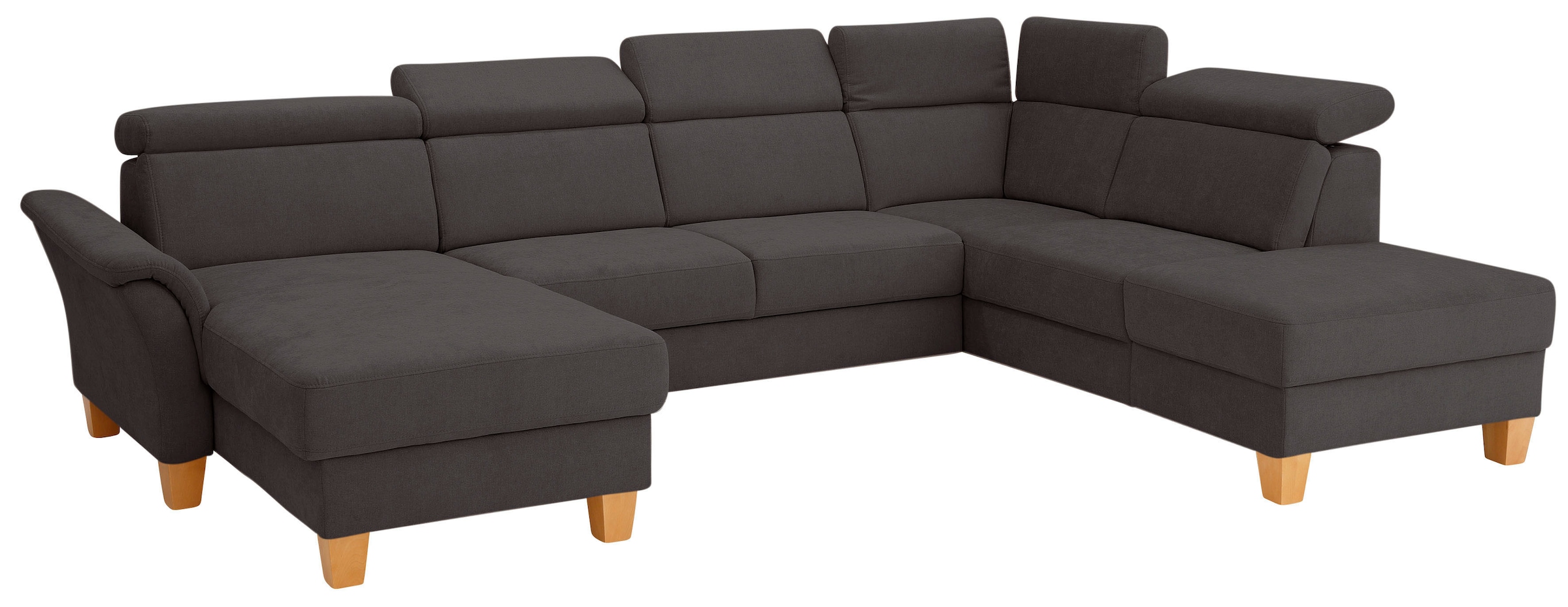 Home affaire Wohnlandschaft »Conville U-Form«, Kopfteilverstellung wahlweise mit Bettfunktion und Bettkasten