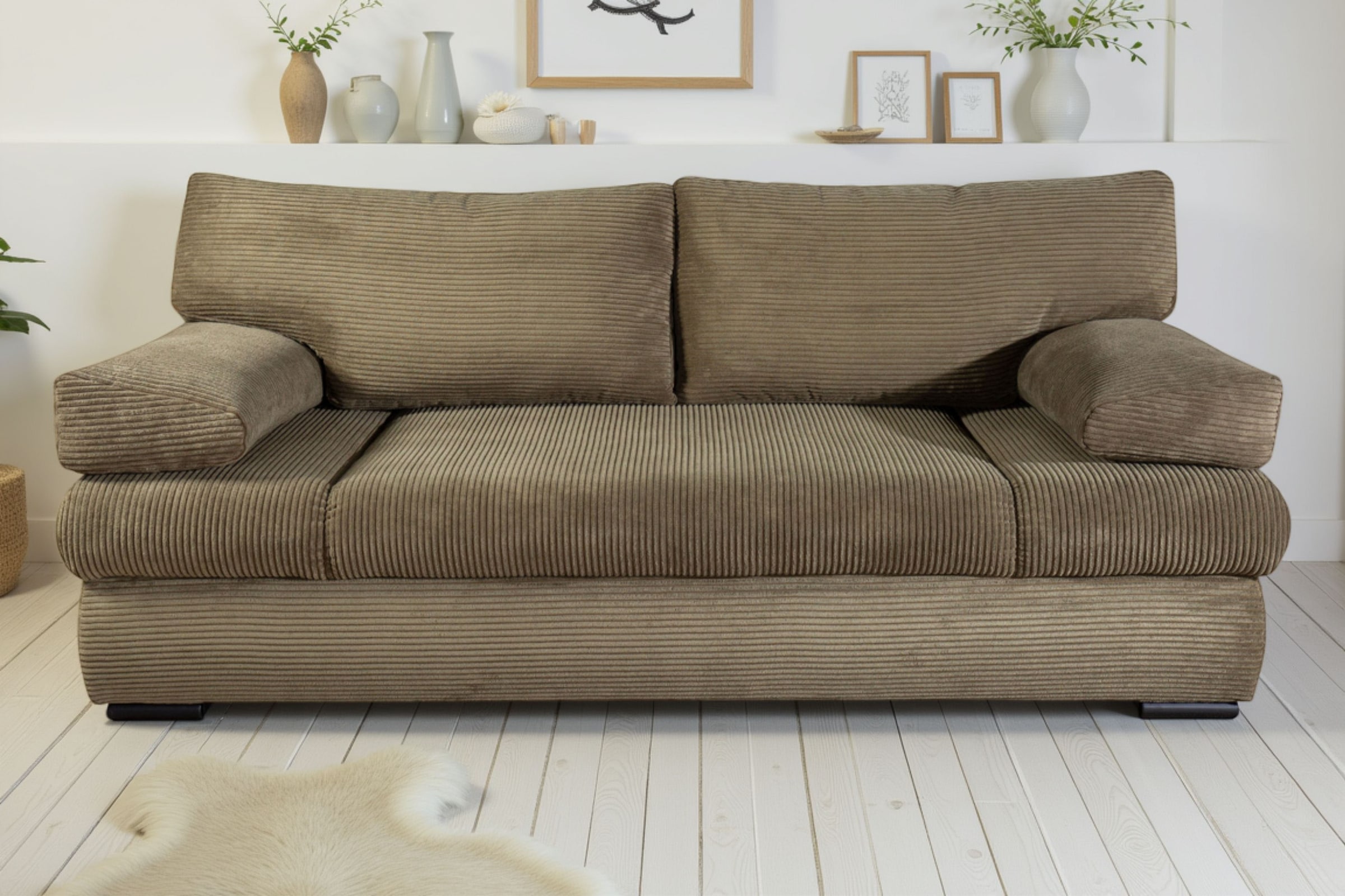 COLLECTION AB Schlafsofa "Tina, B: 200 cm, Liegefl. 146x200 cm" Schlaffunktion, Bettkasten & 2 Armlehnenkissen, Federkern